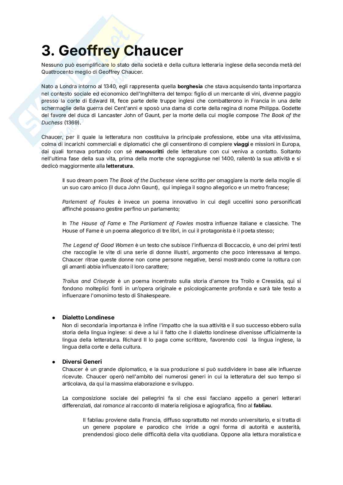 Letteratura inglese - Dalle origini alla seconda metà del Seicento Pag. 11
