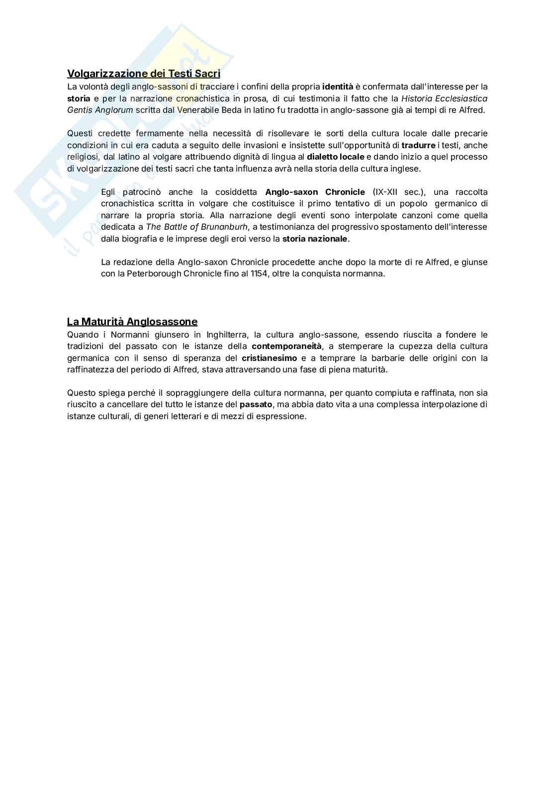 Letteratura inglese - Dalle origini alla seconda metà del Seicento Pag. 6
