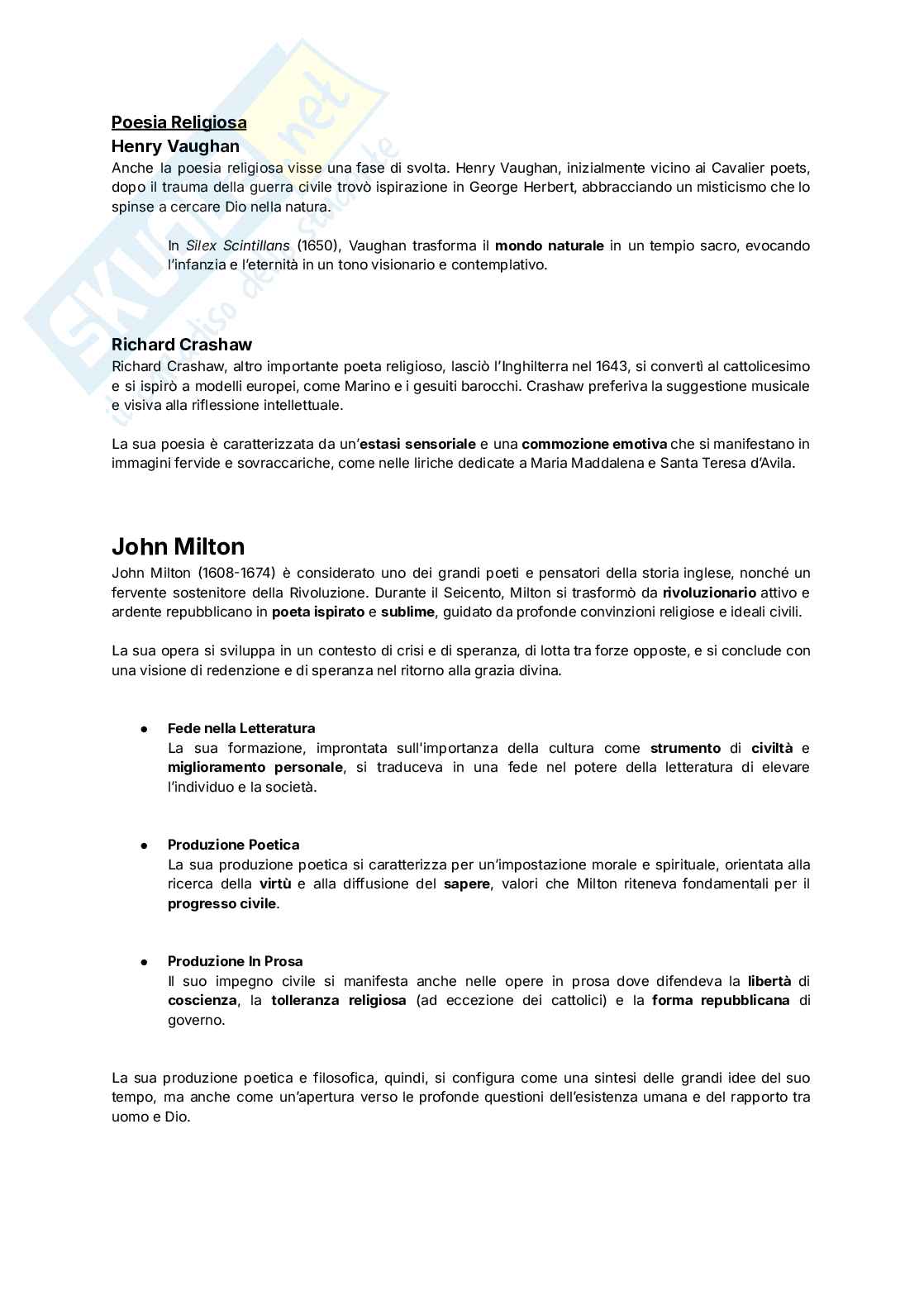 Letteratura inglese - Dalle origini alla seconda metà del Seicento Pag. 66