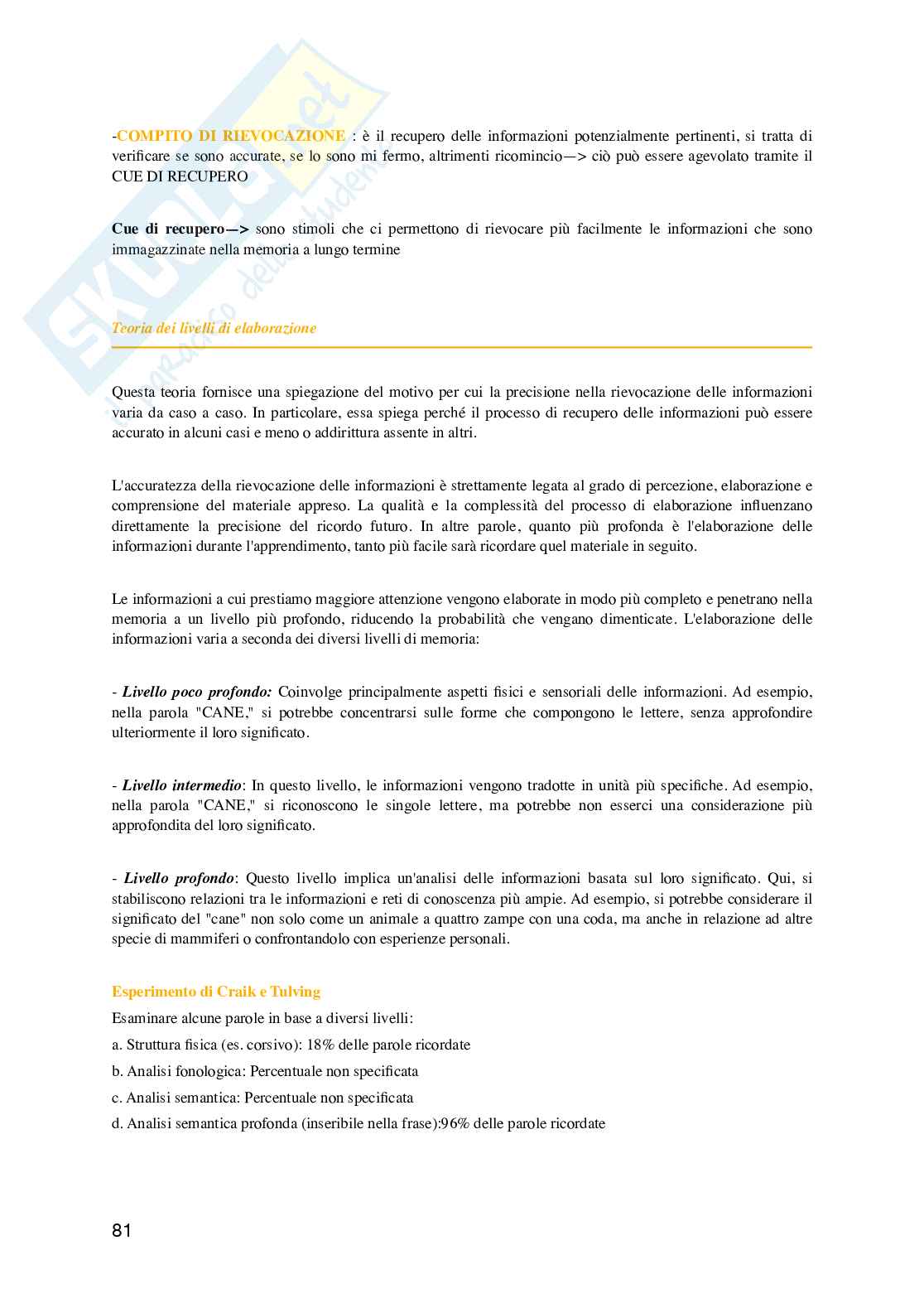Appunti di Psicologia generale   Pag. 81