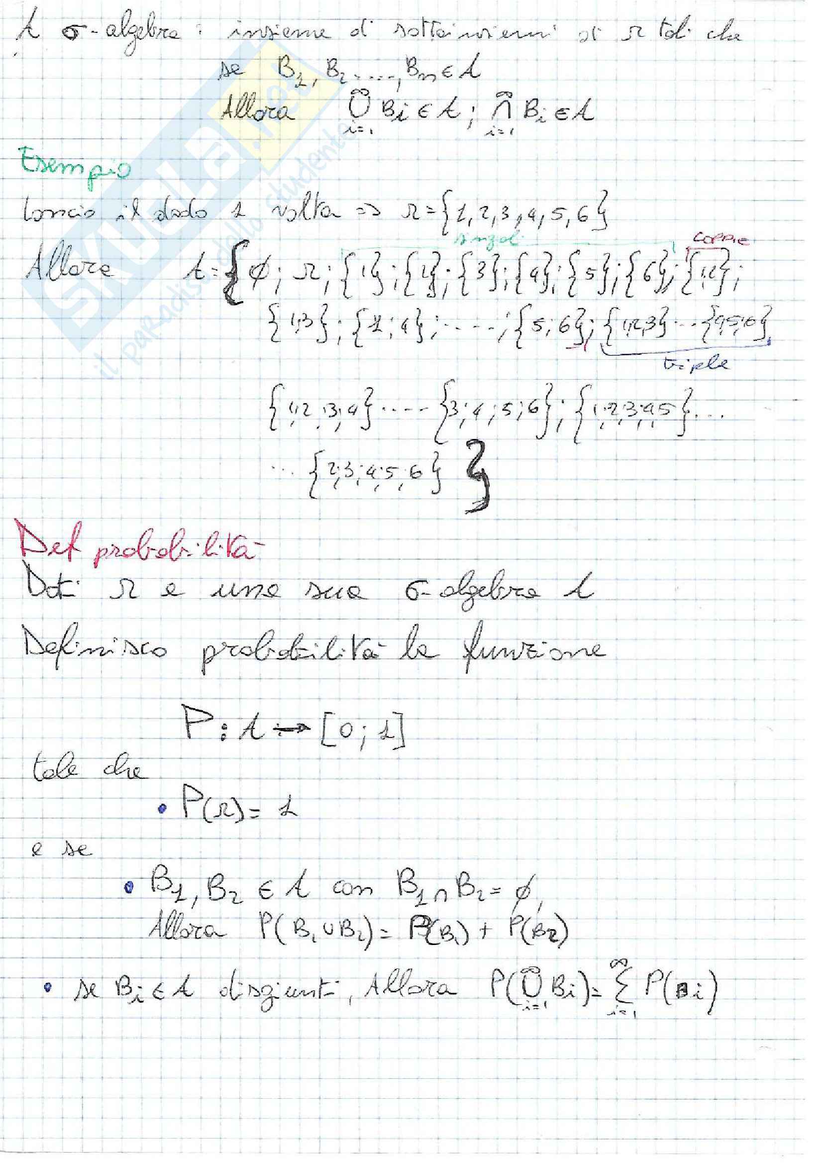 Statistica e Probabilità Pag. 2