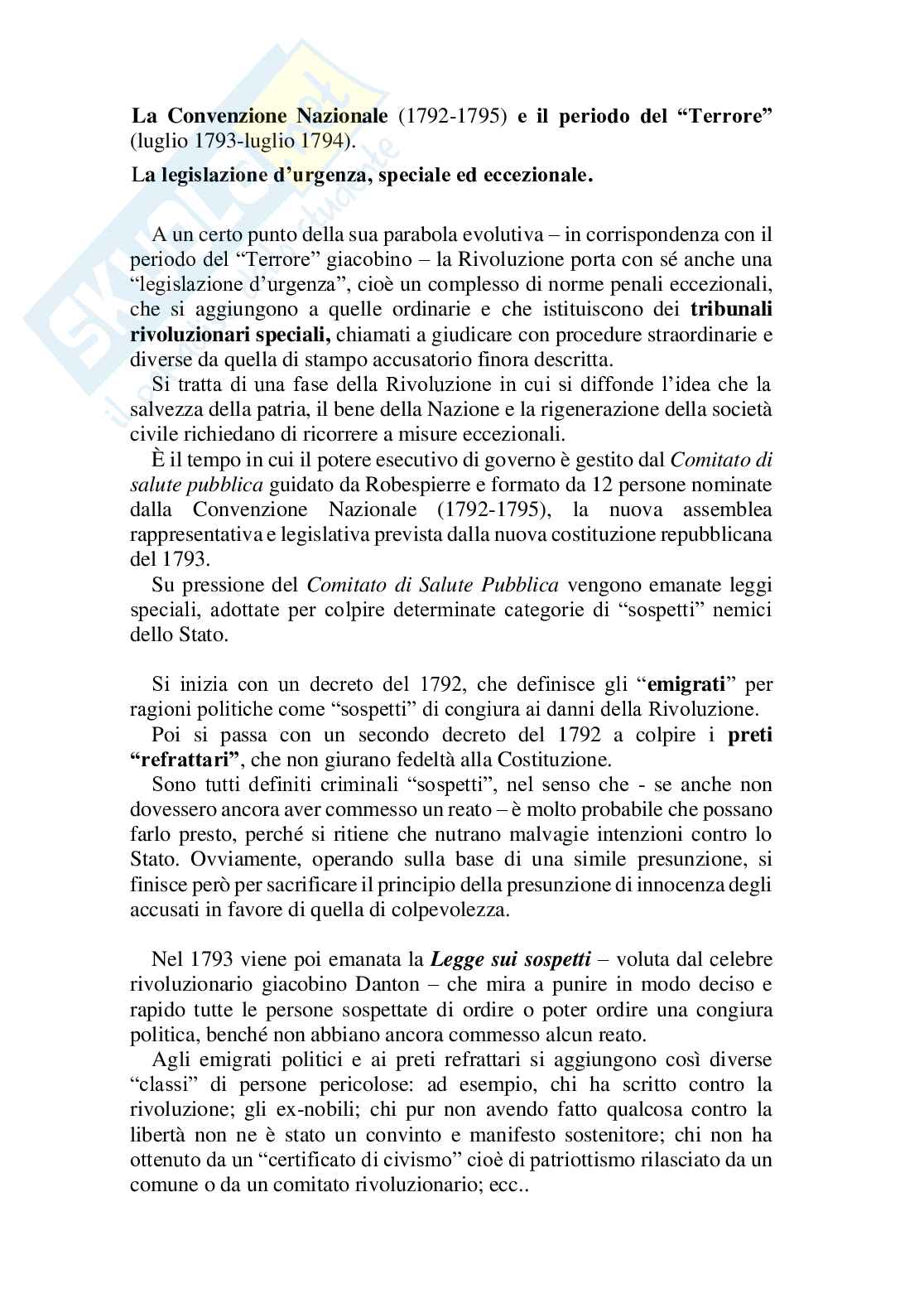 Convenzione Nazionale (1792-1795) e il periodo del “Terrore” Pag. 1