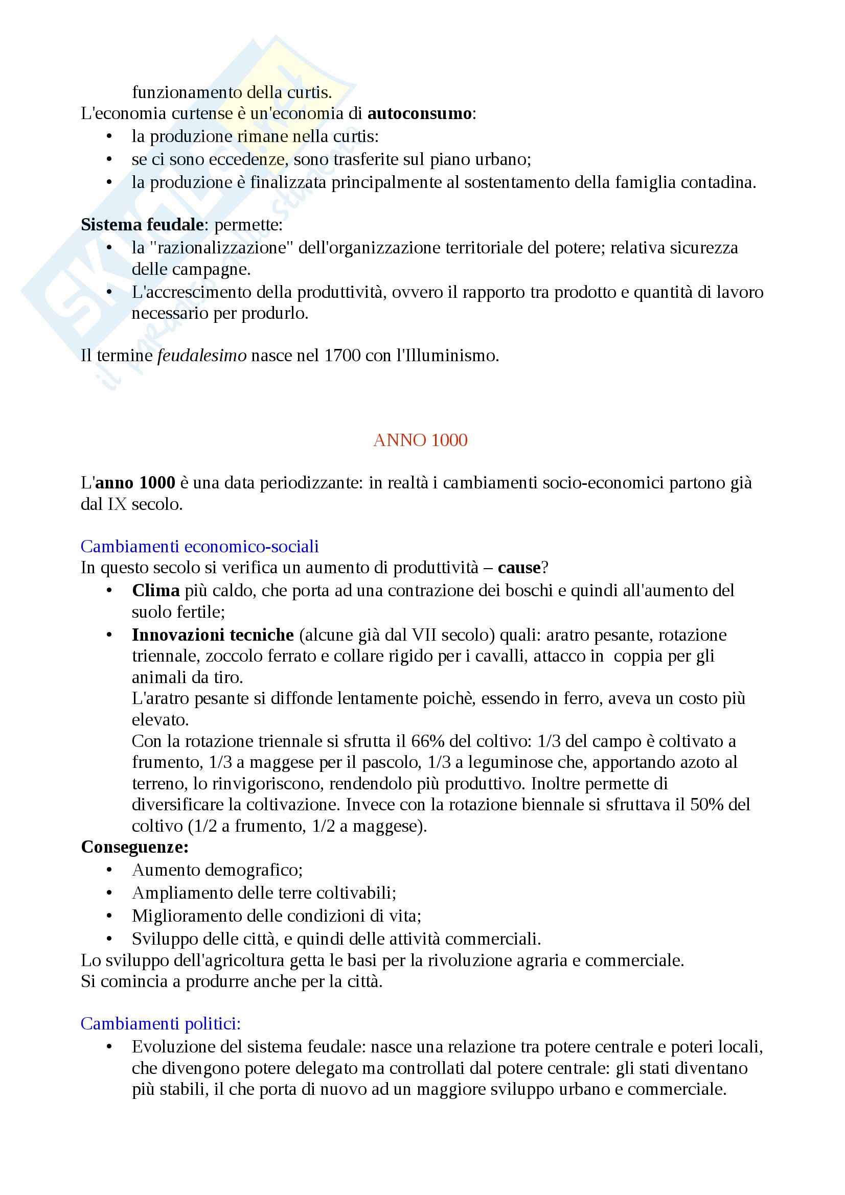Storia economica e sociale del Medioevo - dall'Anno Mille alla Rivoluzione Industriale Pag. 2