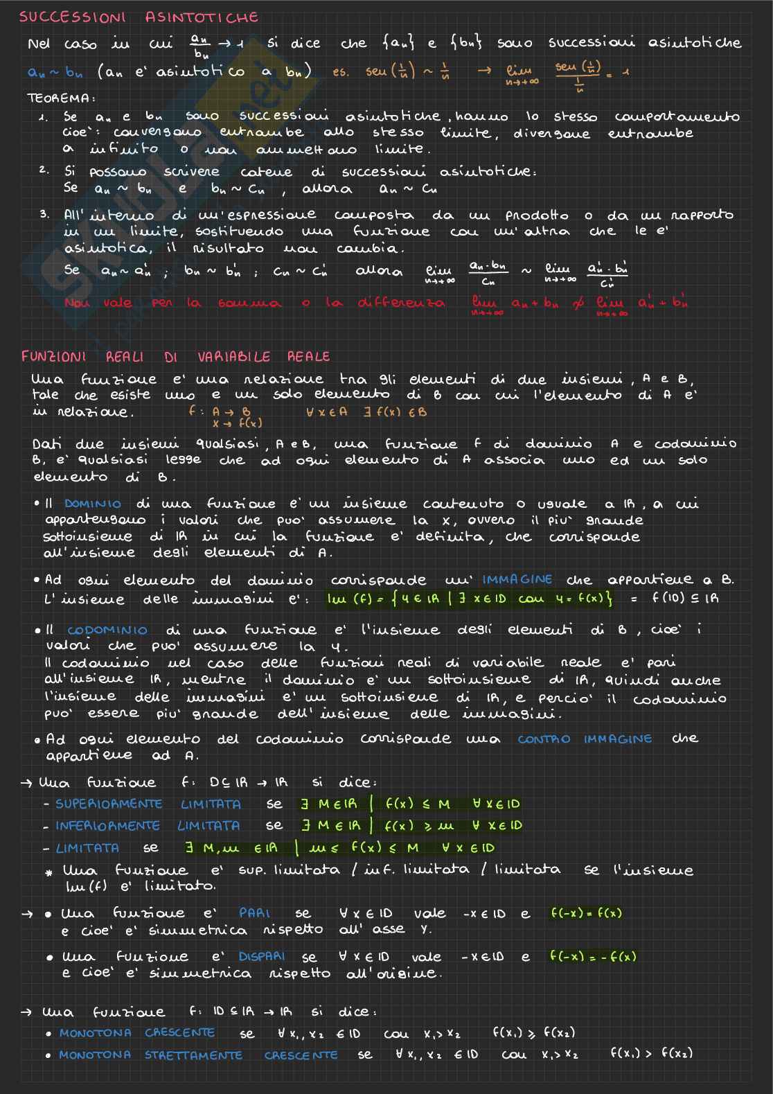 Analisi matematica 1 – Parte 2: calcolo differenziale: derivate, teoremi di Rolle, Lagrange, Cauchy e studio della convessità Pag. 1