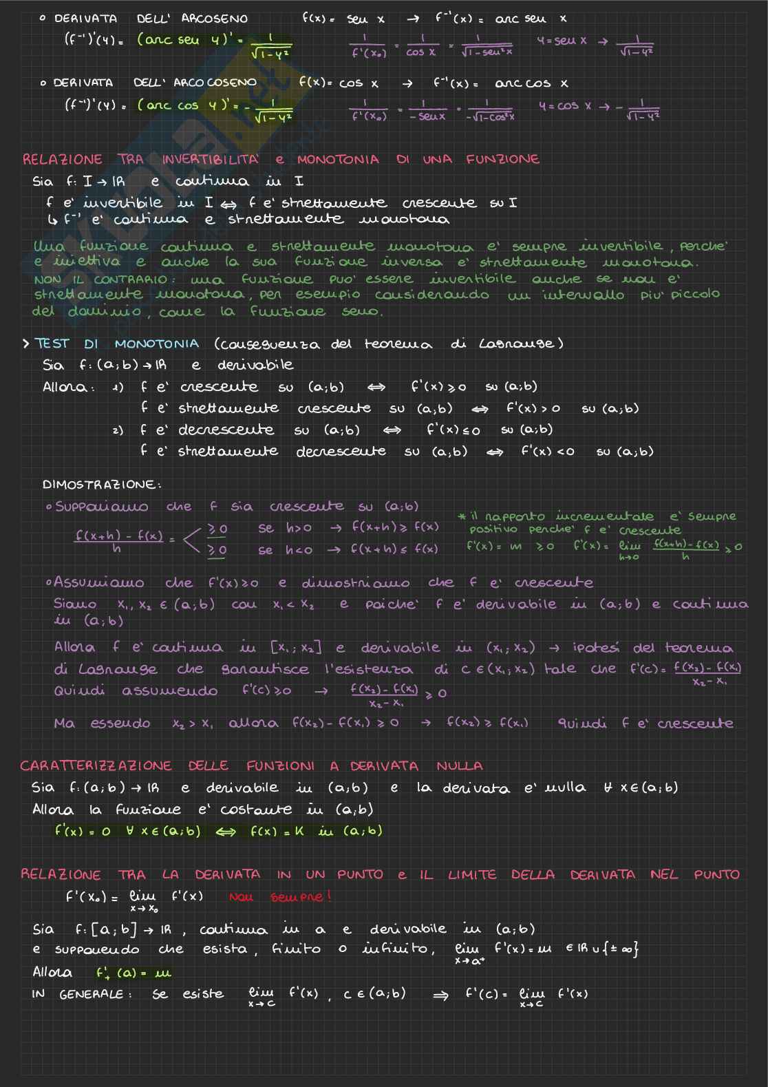 Analisi matematica 1 – Parte 2: calcolo differenziale: derivate, teoremi di Rolle, Lagrange, Cauchy e studio della convessità Pag. 11