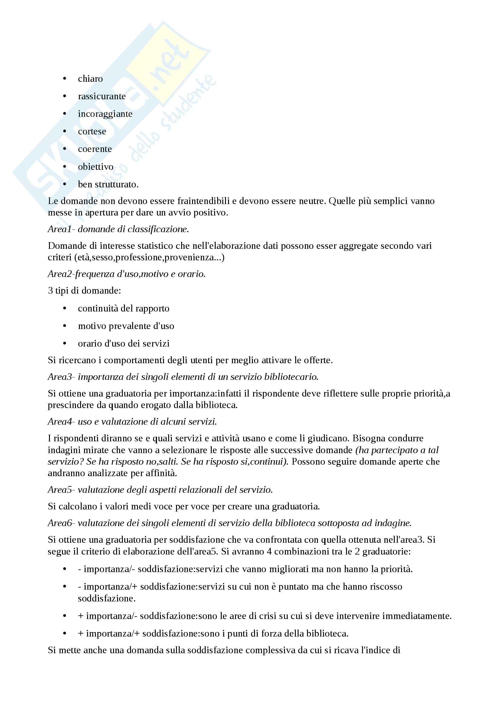 Riassunto esame Biblioteconomia, prof. Montecchi, libro consigliato Biblioteconomia e Culture Organizzative di Di Domenico Pag. 11