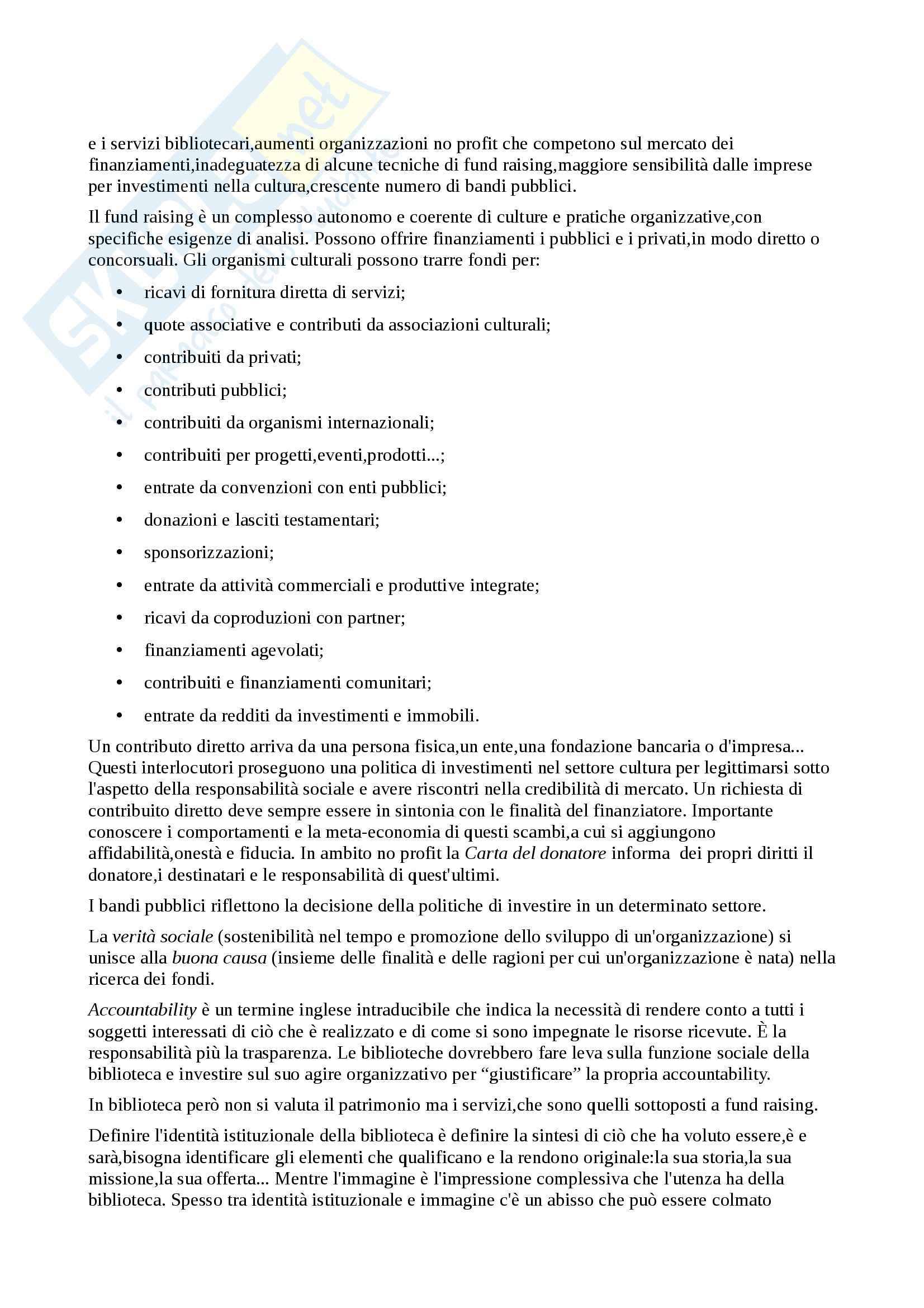 Riassunto esame Biblioteconomia, prof. Montecchi, libro consigliato Biblioteconomia e Culture Organizzative di Di Domenico Pag. 16