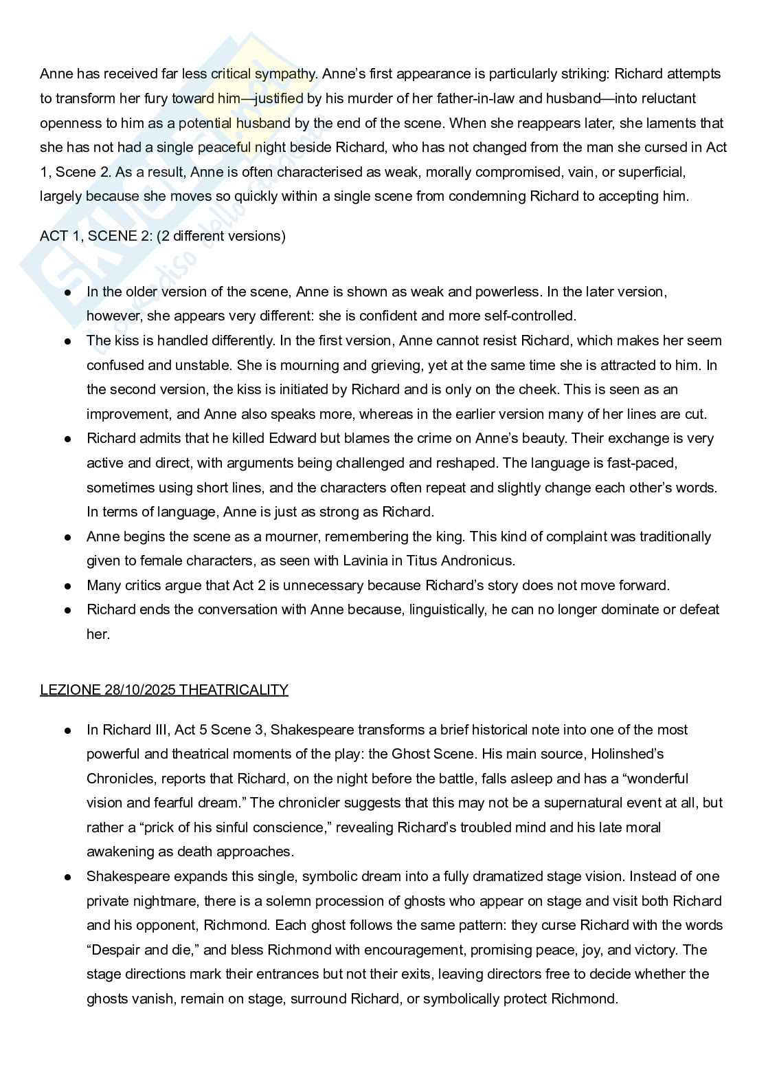 Appunti lezione di Letteratura inglese su Shakespeare Pag. 26