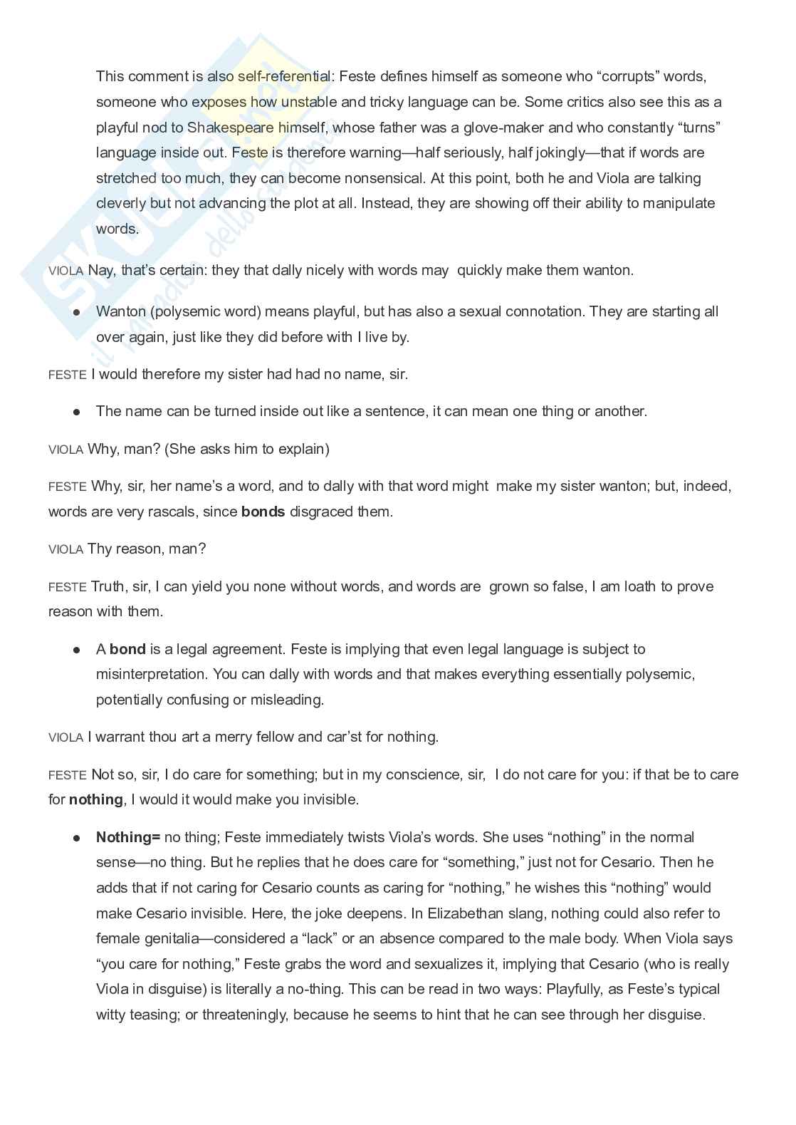 Appunti lezione di Letteratura inglese su Shakespeare Pag. 41
