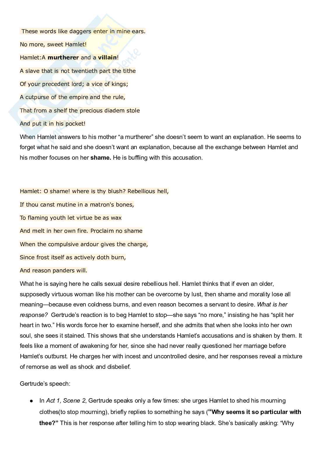 Appunti lezione di Letteratura inglese su Shakespeare Pag. 51