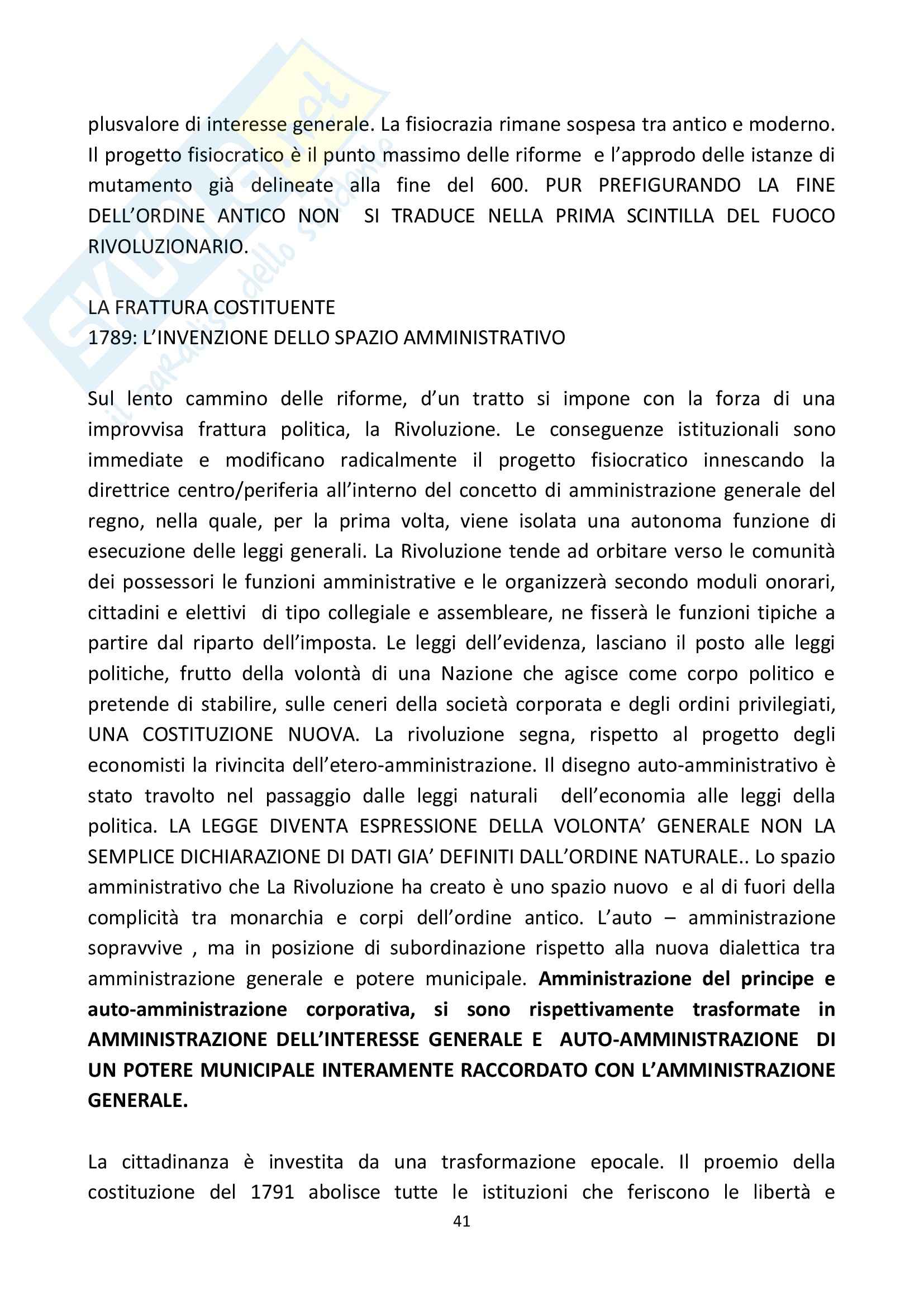 Riassunto esame Storia degli Ordinamenti Amministrativi, prof. Di Paolo, libro consigliato Storia del Diritto Amministrativo, Mannori Pag. 41