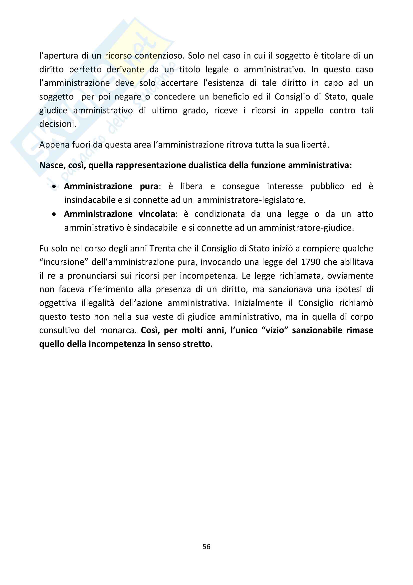 Riassunto esame Storia degli Ordinamenti Amministrativi, prof. Di Paolo, libro consigliato Storia del Diritto Amministrativo, Mannori Pag. 56