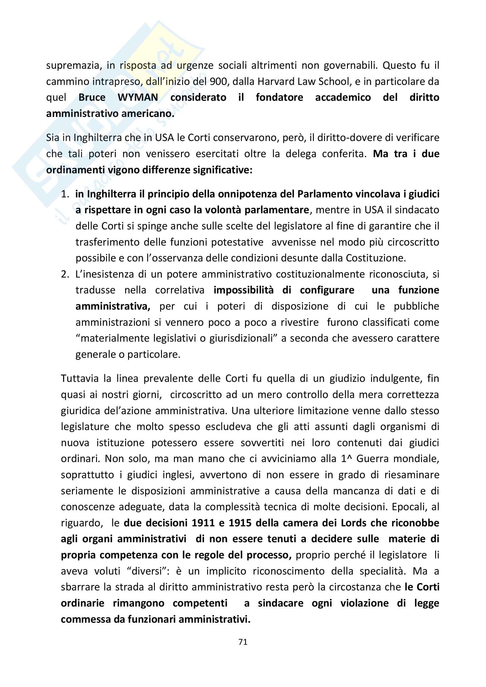 Riassunto esame Storia degli Ordinamenti Amministrativi, prof. Di Paolo, libro consigliato Storia del Diritto Amministrativo, Mannori Pag. 71