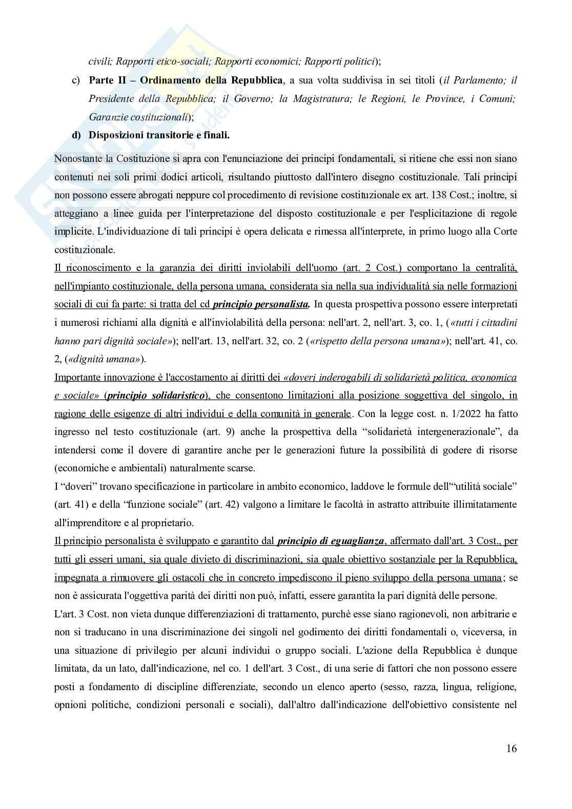 Riassunto esame Diritto costituzionale, Prof. D'Amico Marilisa, libro consigliato Lezioni di Diritto costituzionale, D'amico, Arconzo, Leone Pag. 16