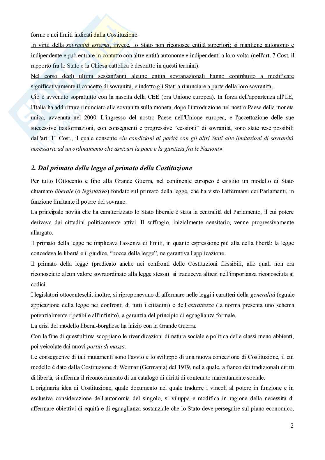 Riassunto esame Diritto costituzionale, Prof. D'Amico Marilisa, libro consigliato Lezioni di Diritto costituzionale, D'amico, Arconzo, Leone Pag. 2