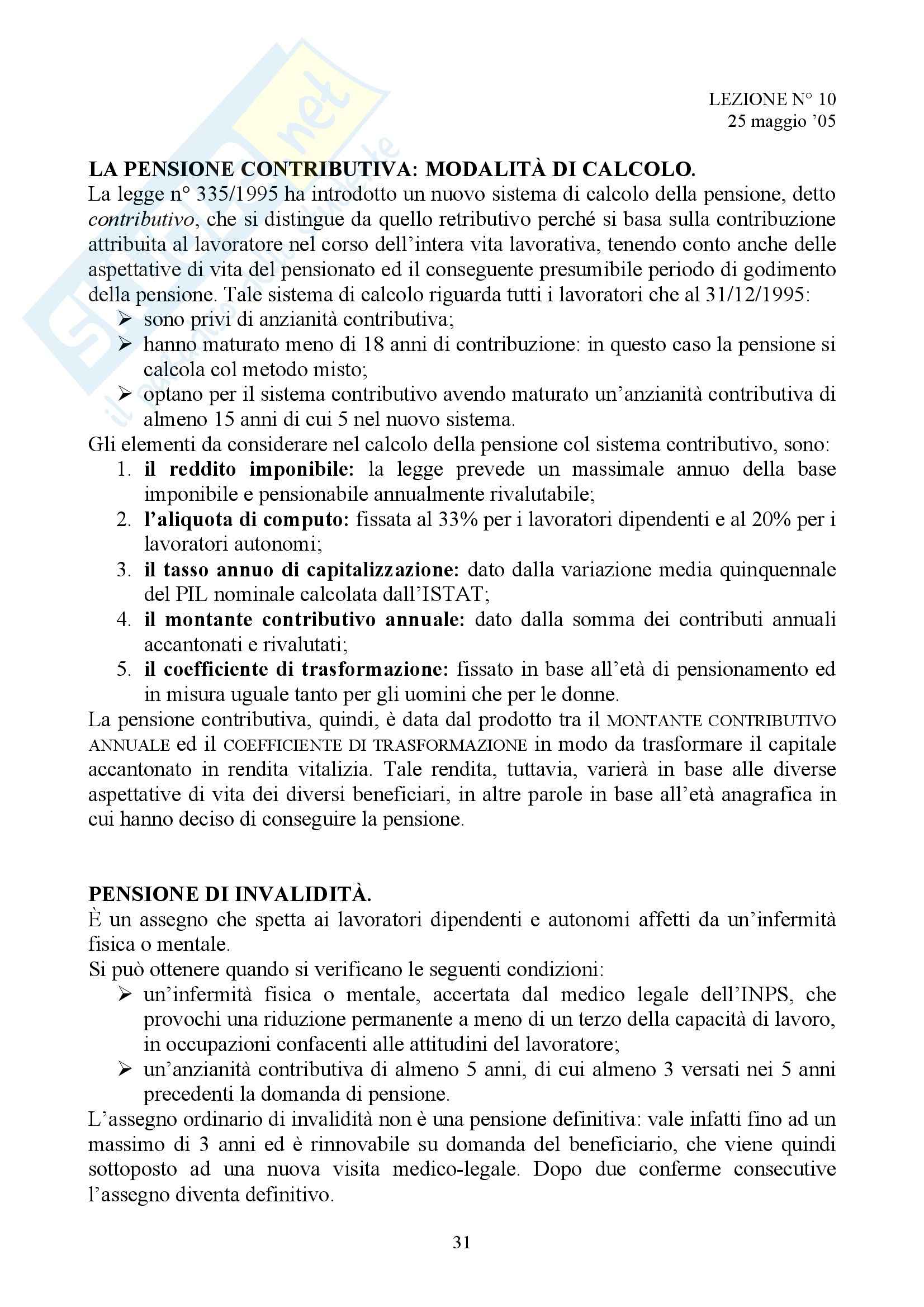 Diritto della previdenza sociale - nozioni generali Pag. 31