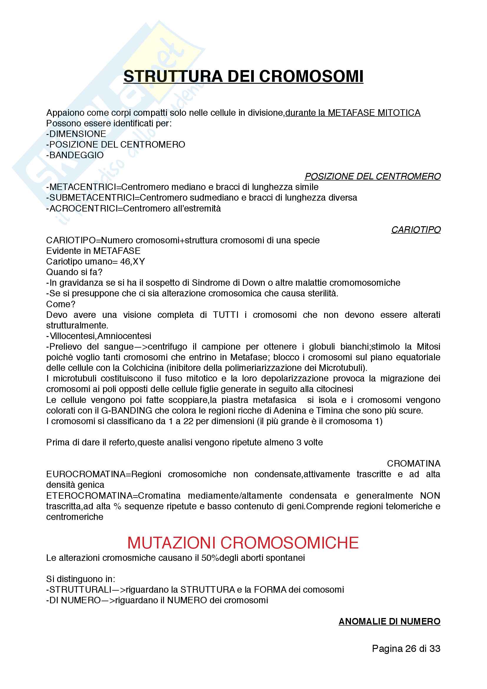 Appunti di Biologia Applicata e Genetica, prof. Francesca Maltecca Pag. 26