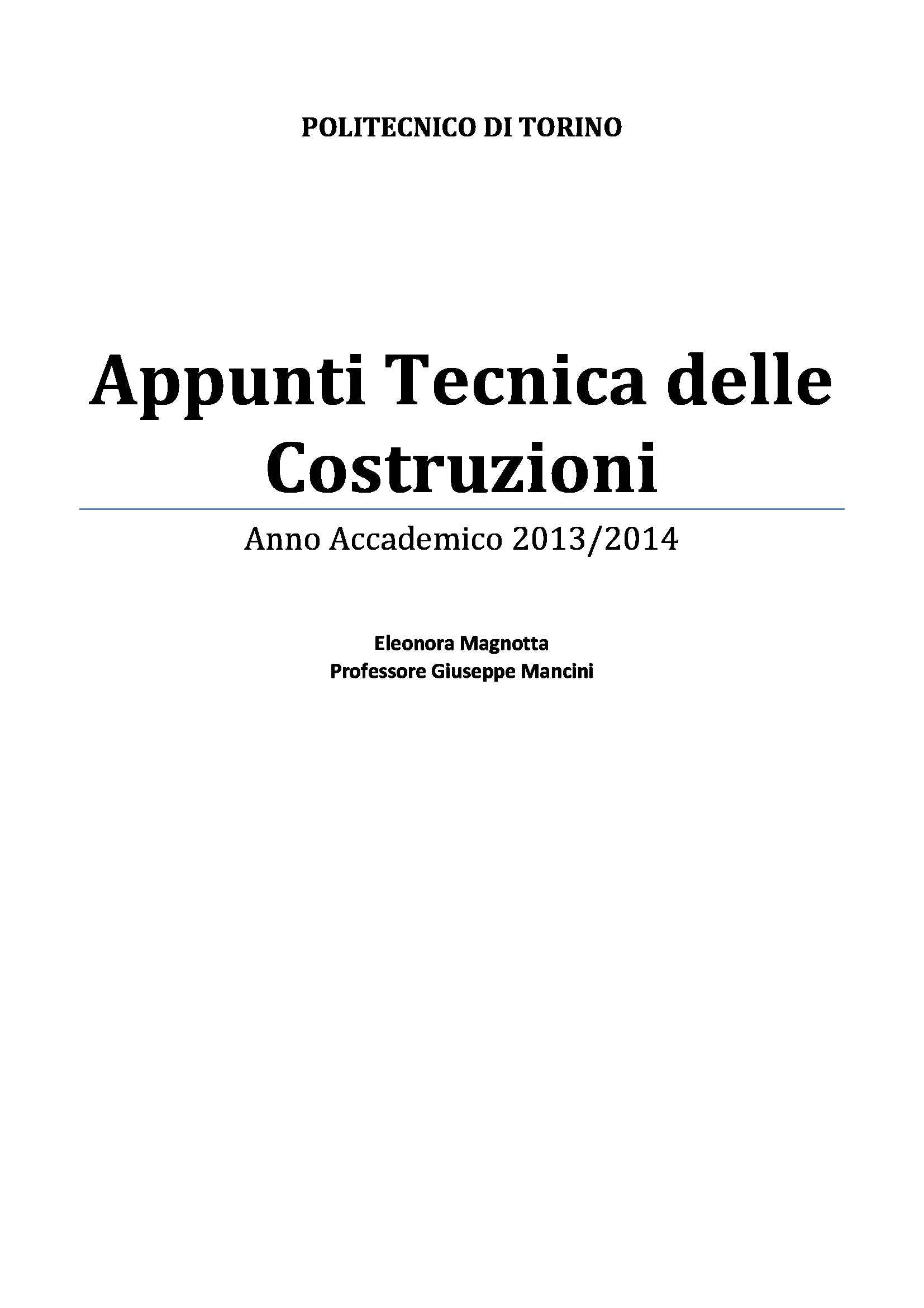 Tecnica delle costruzioni - lezione 8 Pag. 1