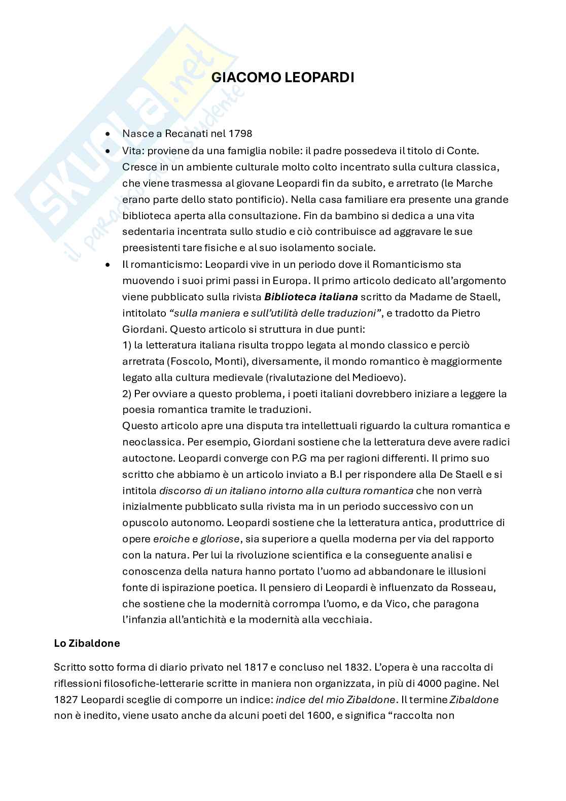 Leopardi  Pag. 1