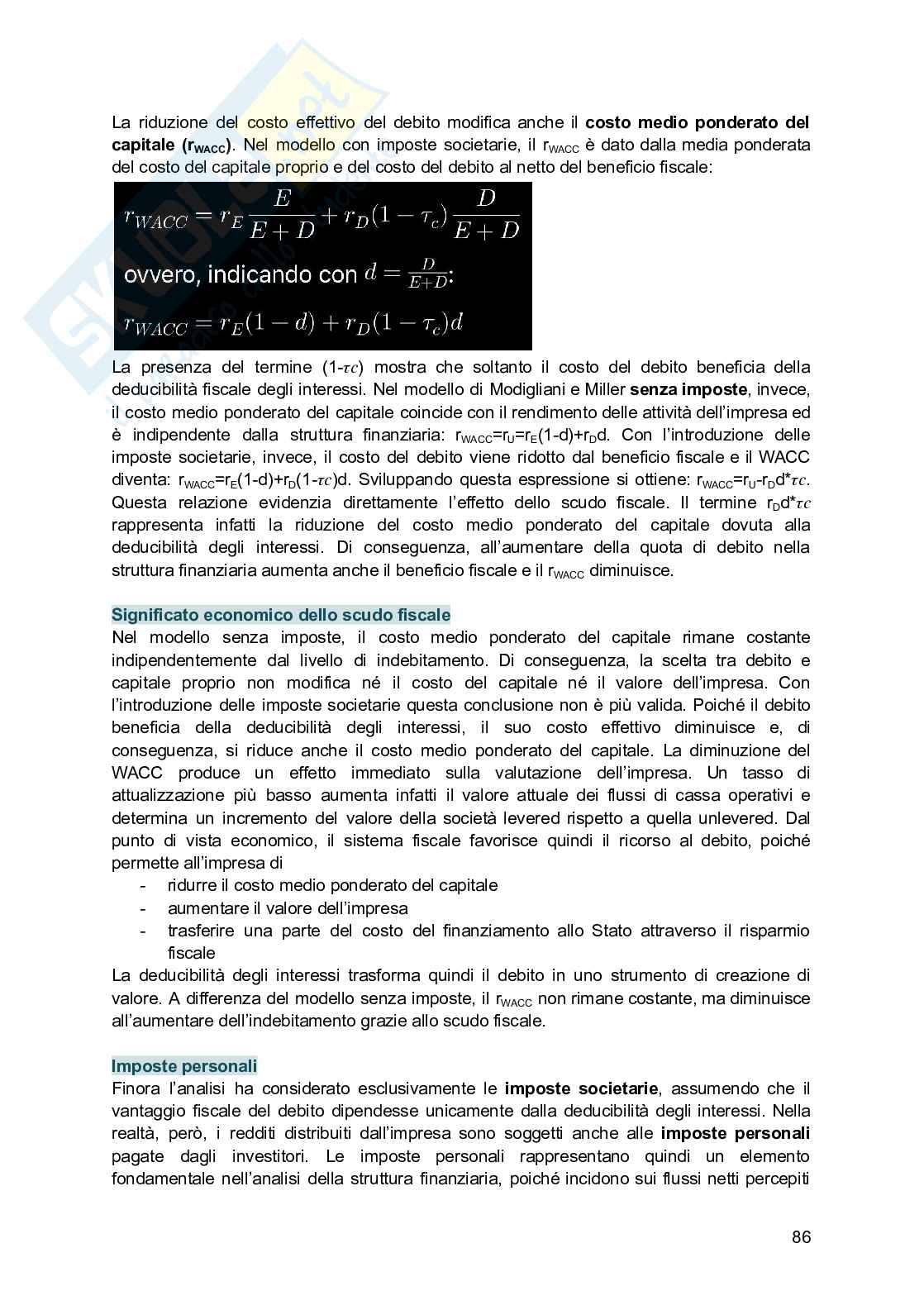 Finanza aziendale Pag. 86