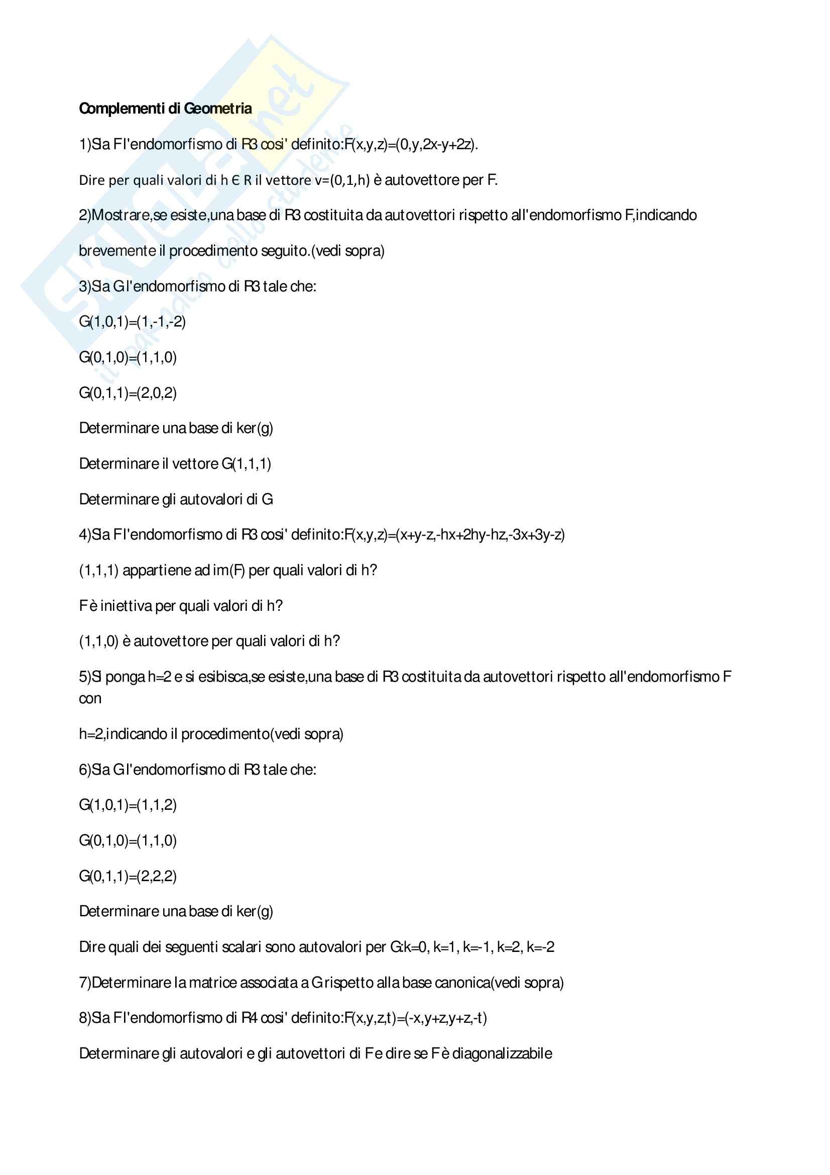 Geometria - Esercitazione Pag. 1