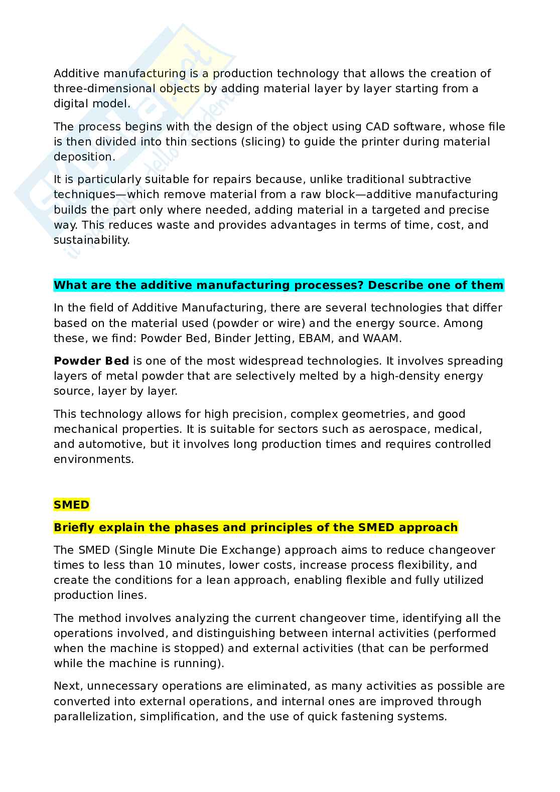 Domande Optimization and innovation of production processes (in inglese) Pag. 36