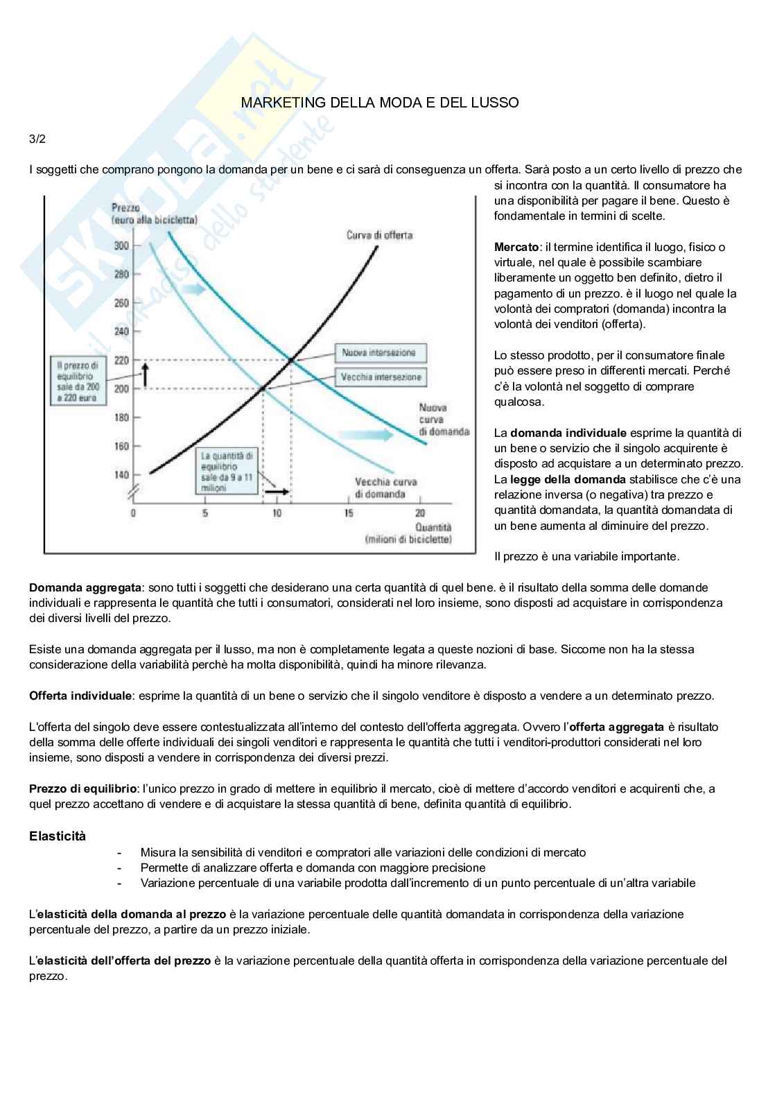 Appunti lezioni e slide di Marketing della moda e del lusso Pag. 1