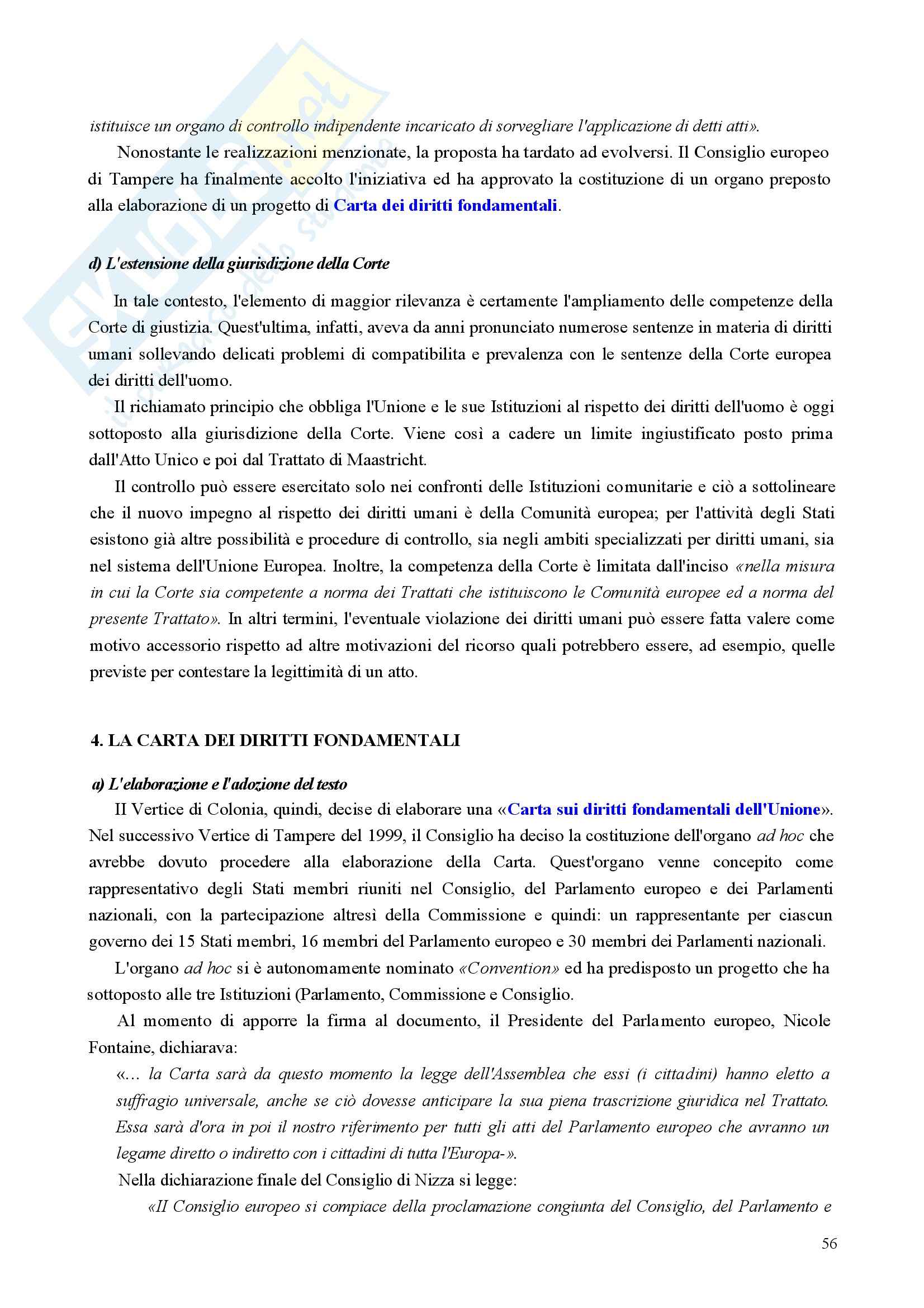 Riassunto esame Diritto, prof. Nicolosi, libro consigliato Istituzioni di diritto dell'Unione Europea: Verso una Costituzione europea, Zanghì Pag. 56
