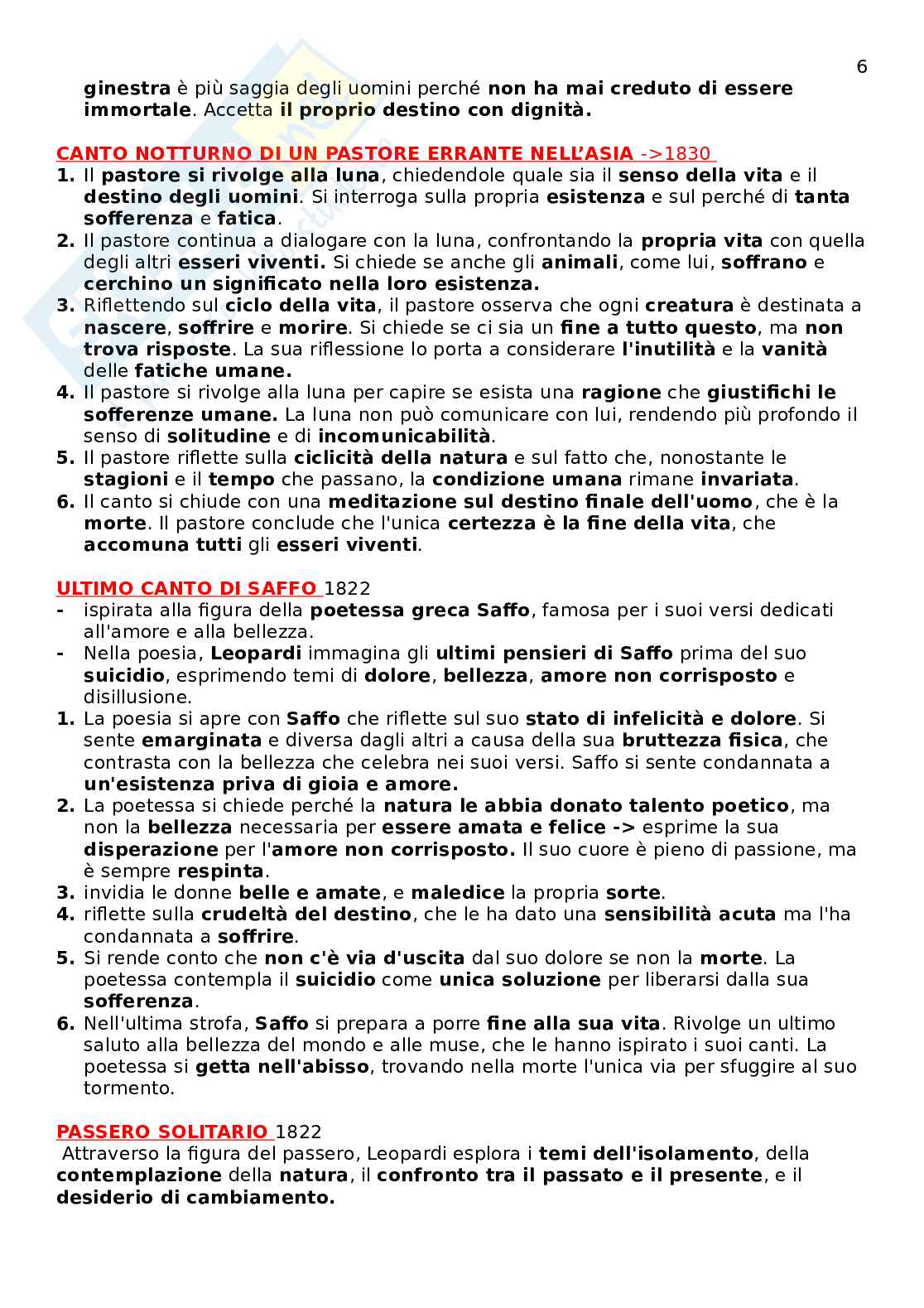 Leopardi: vita, opere Pag. 6