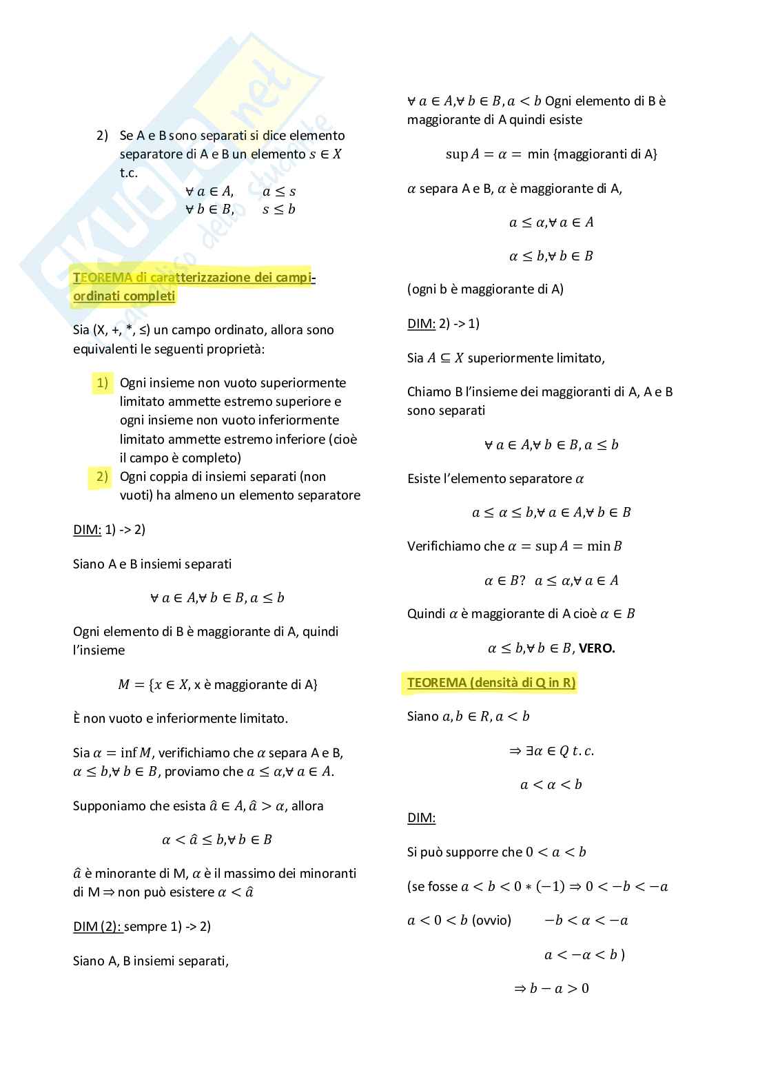 Appunti Analisi matematica 1 Pag. 6