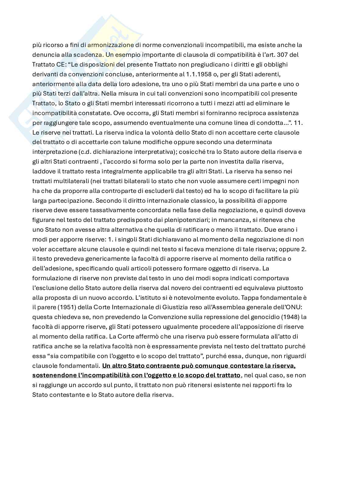 Riassunto esame Diritto internazionale, Prof. Starita Massimo, libro consigliato Diritto internazionale, Conforti Pag. 11