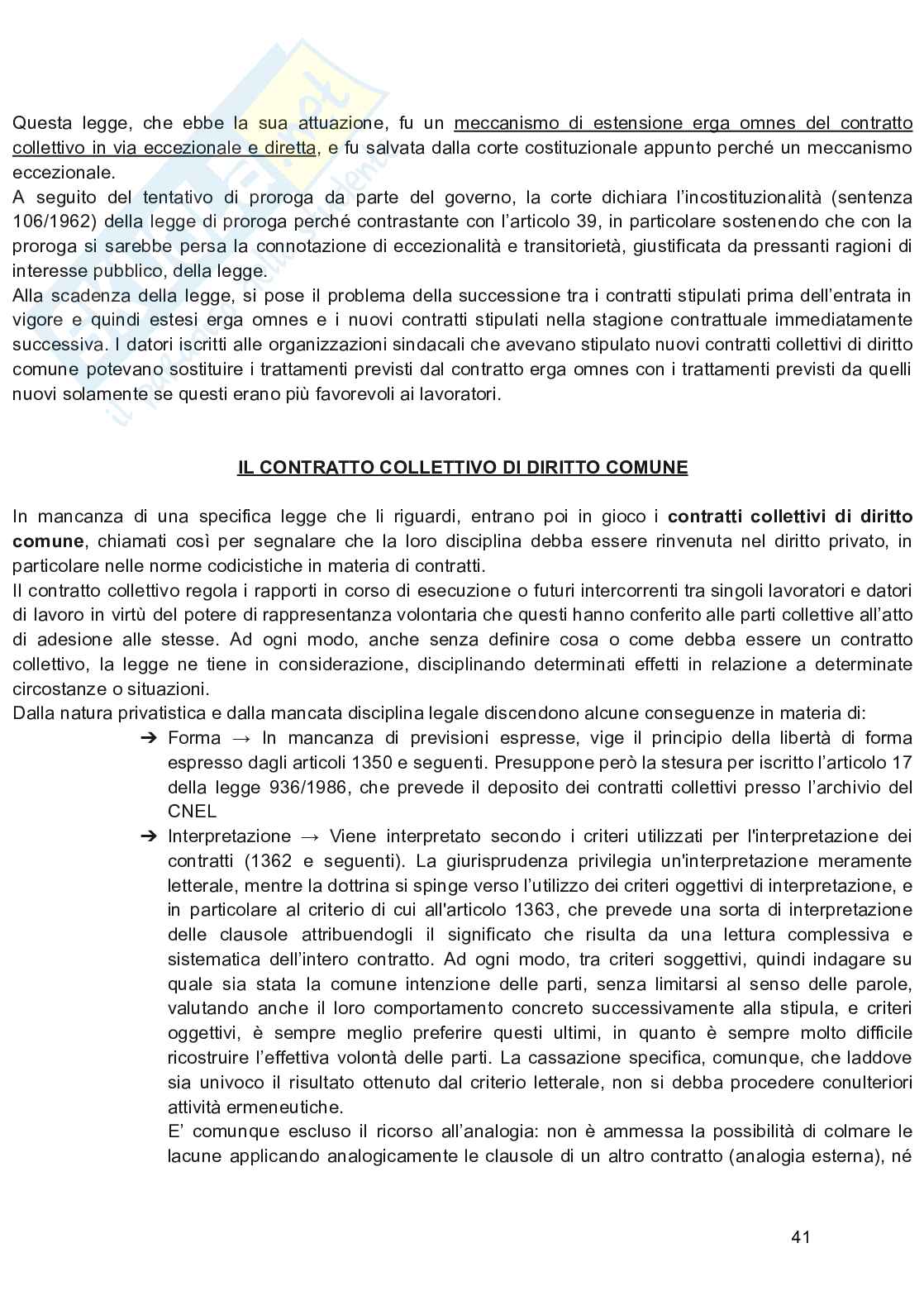 Riassunto esame Diritto sindacale e del lavoro, Prof. Carinci Maria Teresa, libro consigliato Diritto del lavoro, Maria Vittoria Ballestrero,  Gisella De Simone Pag. 41