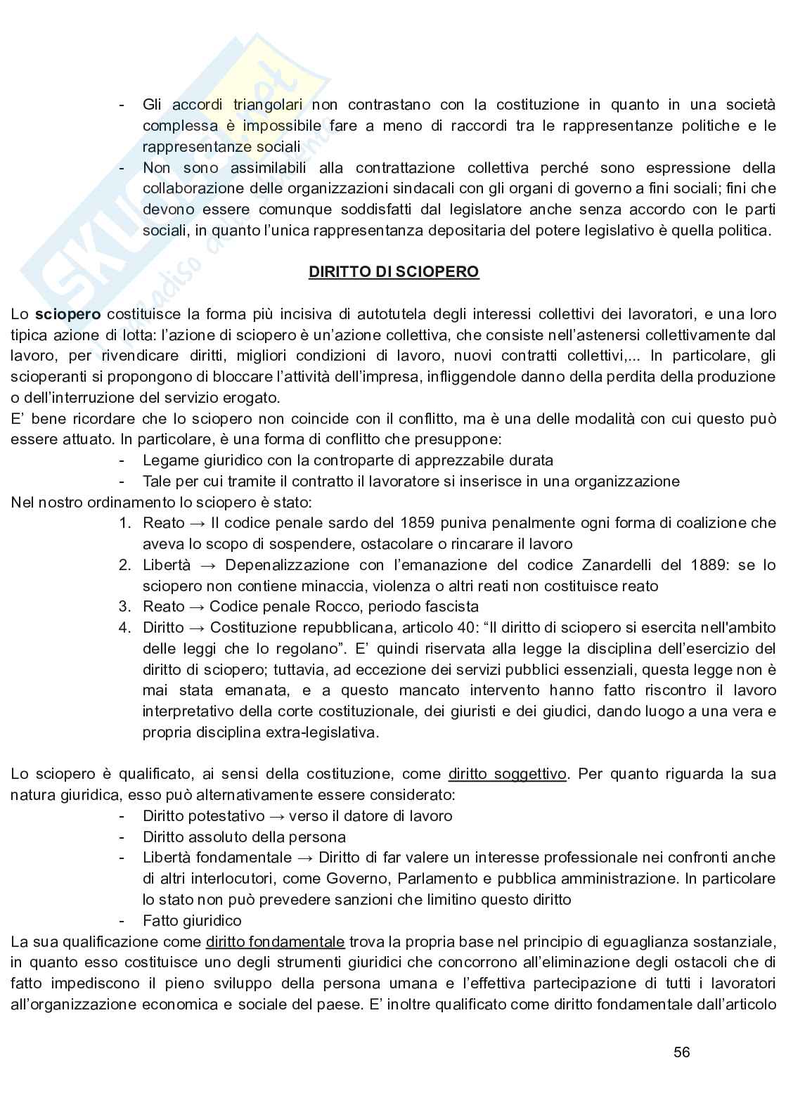 Riassunto esame Diritto sindacale e del lavoro, Prof. Carinci Maria Teresa, libro consigliato Diritto del lavoro, Maria Vittoria Ballestrero,  Gisella De Simone Pag. 56