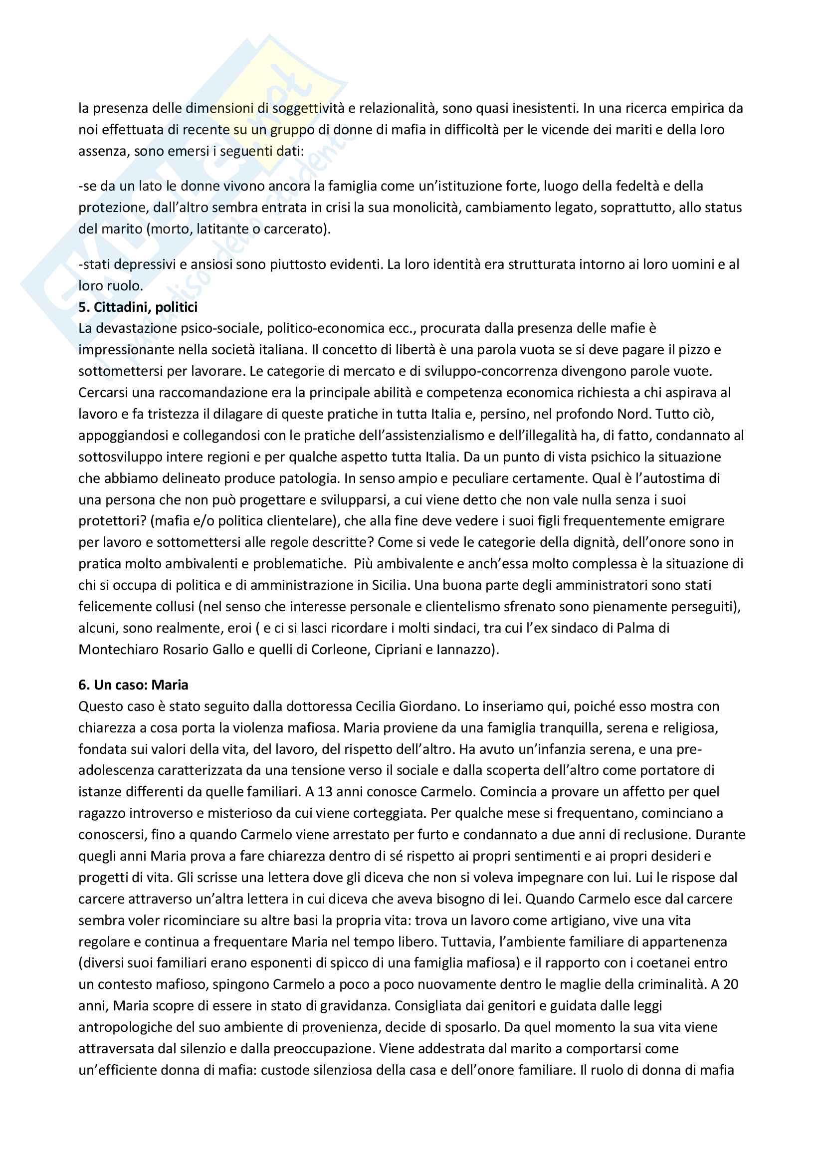 Riassunto esame Psicoterapia, prof. Lo Verso, libro consigliato La mafia in psicoterapia, Lo Verso, G. Pag. 11