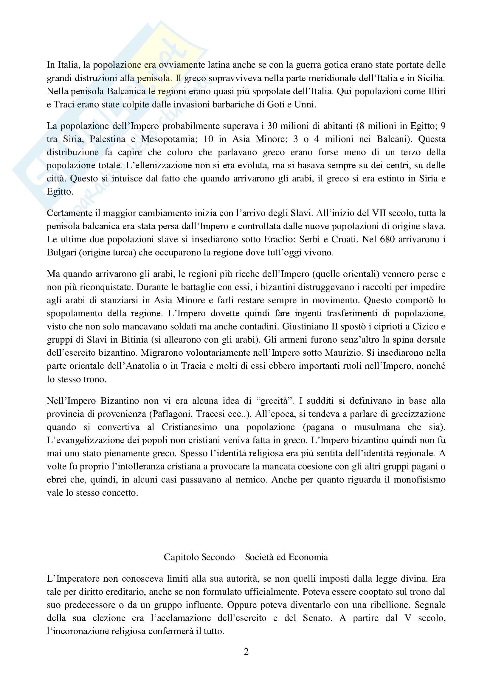 Riassunto esame Civiltà bizantina, prof. Paroli, libro 