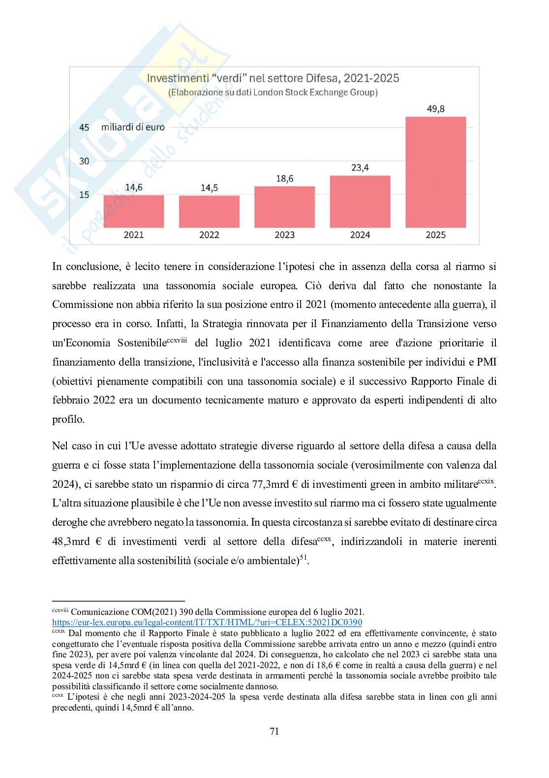 Il trade-off tra sicurezza europea e sostenibilità in relazione al conflitto russo-ucraino Pag. 71