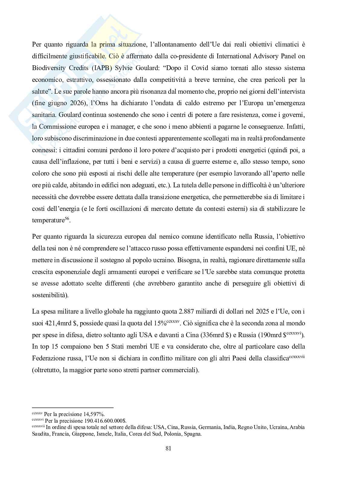 Il trade-off tra sicurezza europea e sostenibilità in relazione al conflitto russo-ucraino Pag. 81