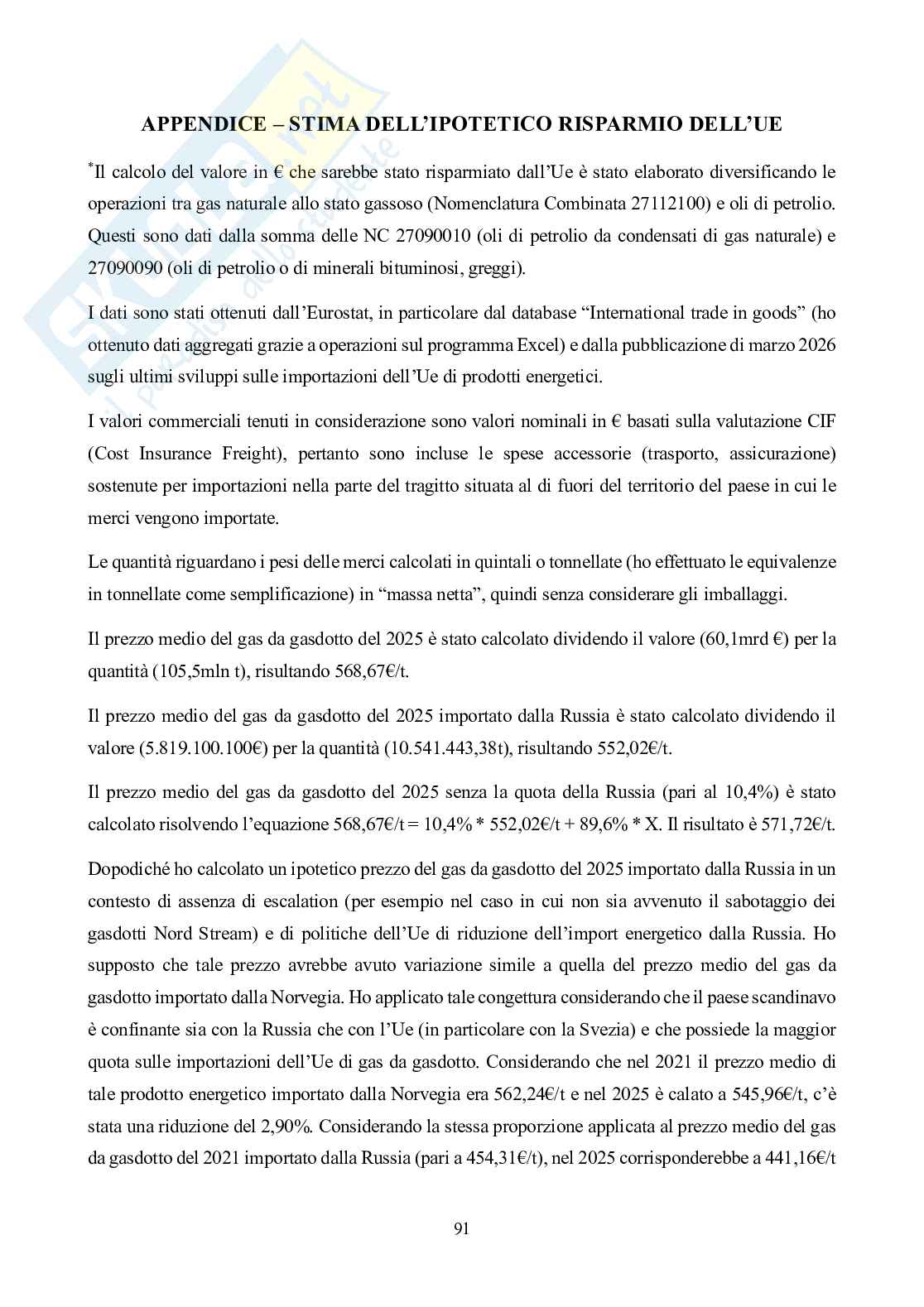 Il trade-off tra sicurezza europea e sostenibilità in relazione al conflitto russo-ucraino Pag. 91