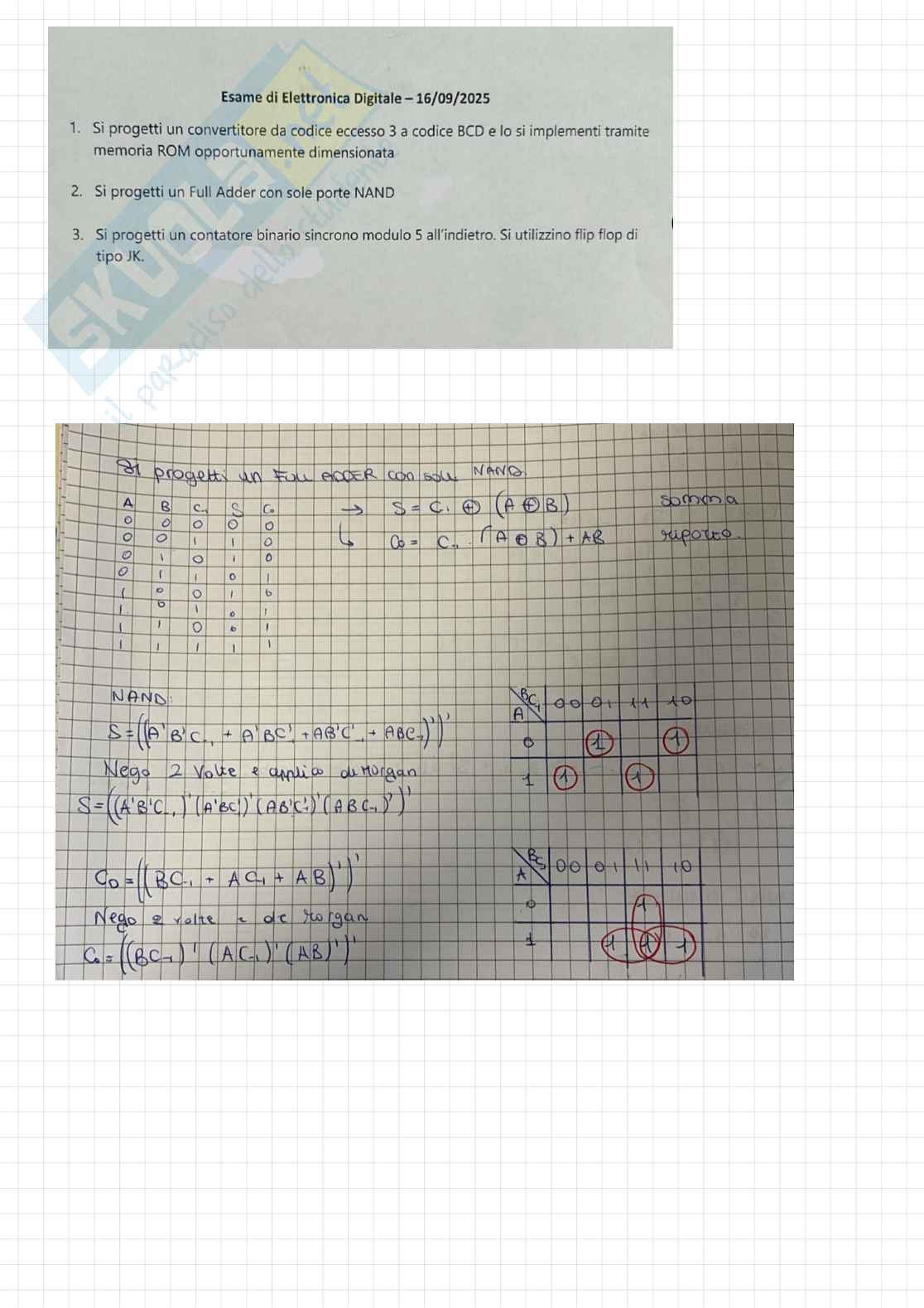 Esercizi svolti fondamenti di Elettronica digitale,  3 Pag. 6