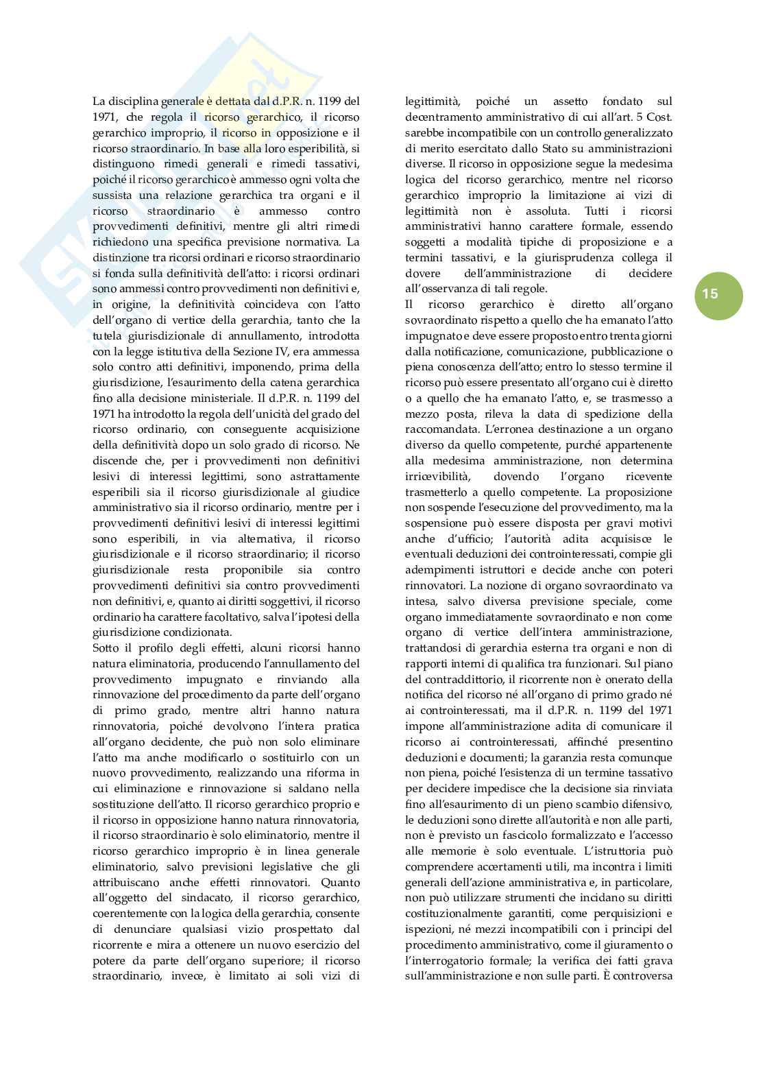 Riassunto esame Giustizia amministrativa, Prof. Rota Francesco, libro consigliato Lezioni di giustizia amministrativa, Travi Pag. 16