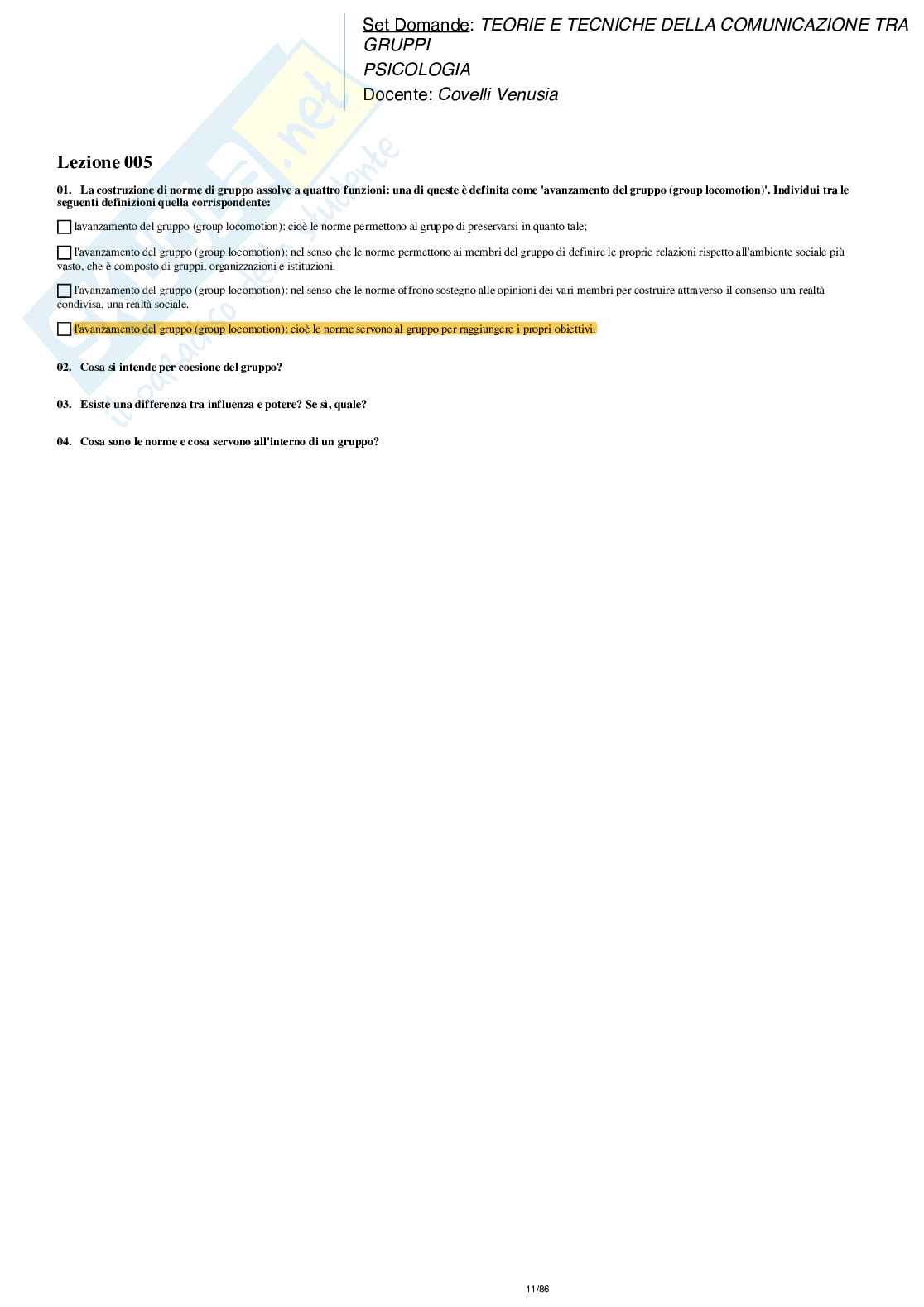Paniere nuovo di Teorie e tecniche della comunicazione tra gruppi  Pag. 11