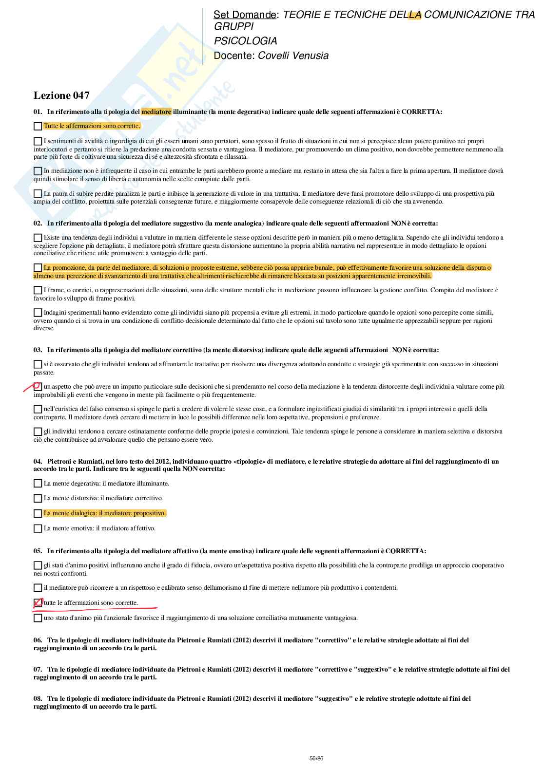 Paniere nuovo di Teorie e tecniche della comunicazione tra gruppi  Pag. 56