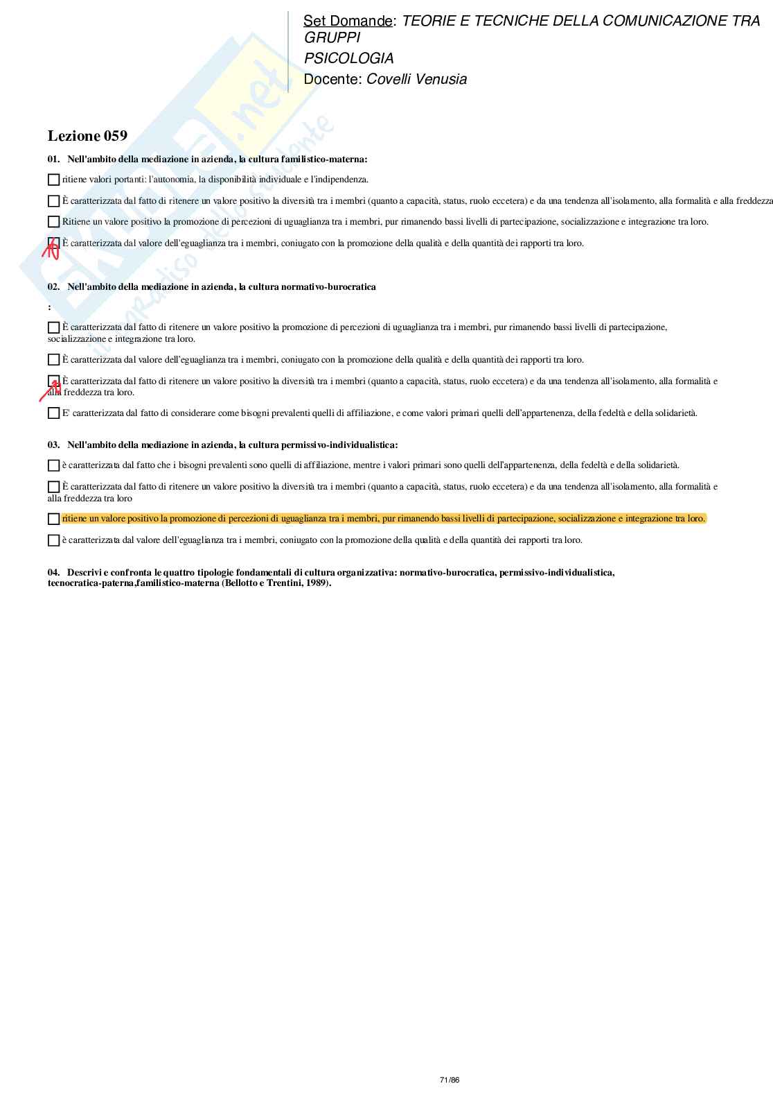 Paniere nuovo di Teorie e tecniche della comunicazione tra gruppi  Pag. 71