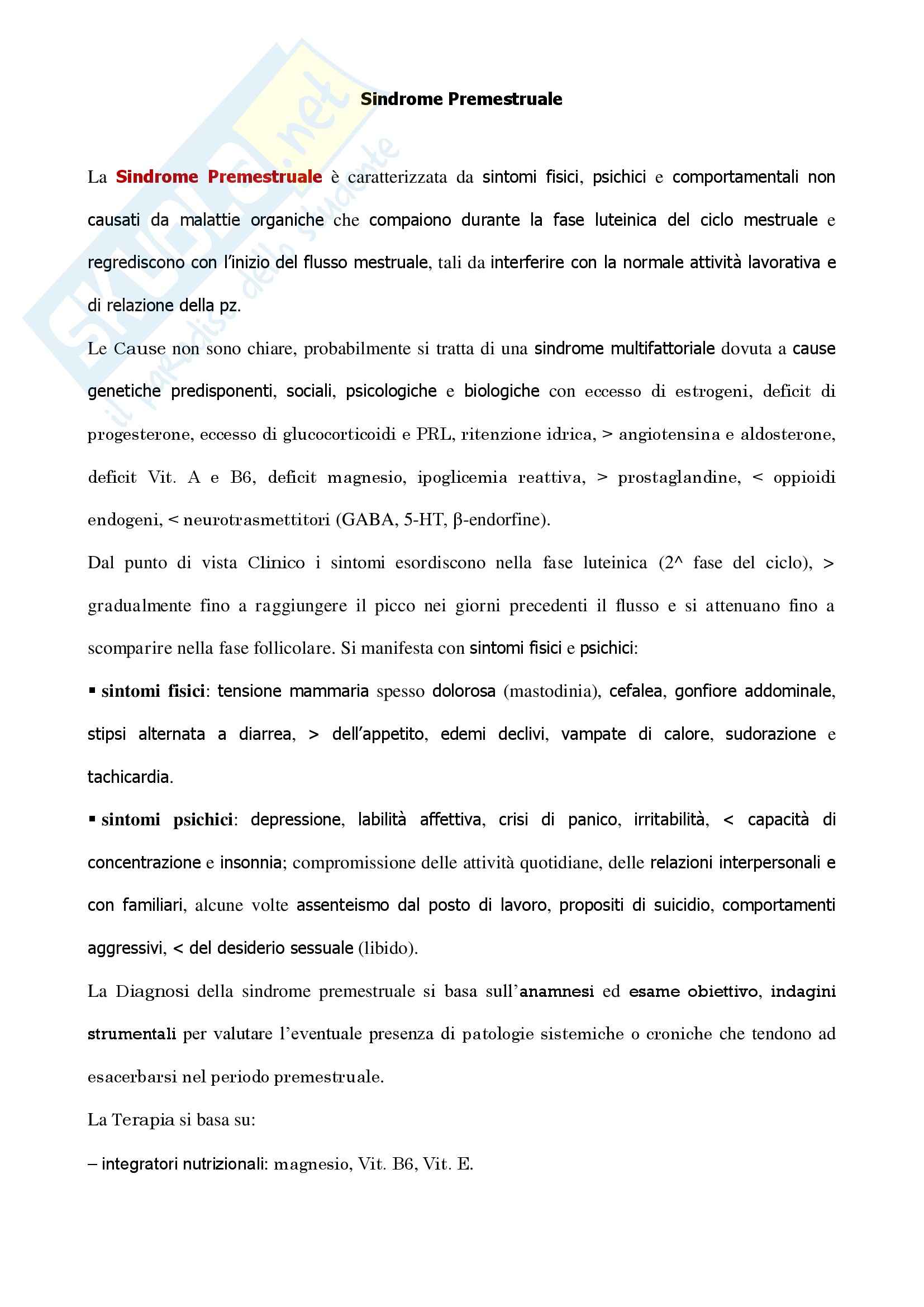 Endocrinologia - la sindrome premestruale Pag. 1