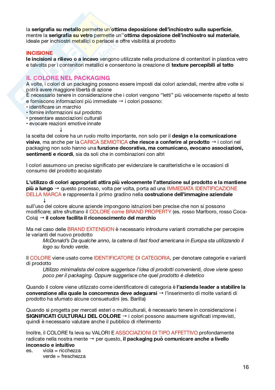 Appunti completi per l'esame di Packaging design  Pag. 16