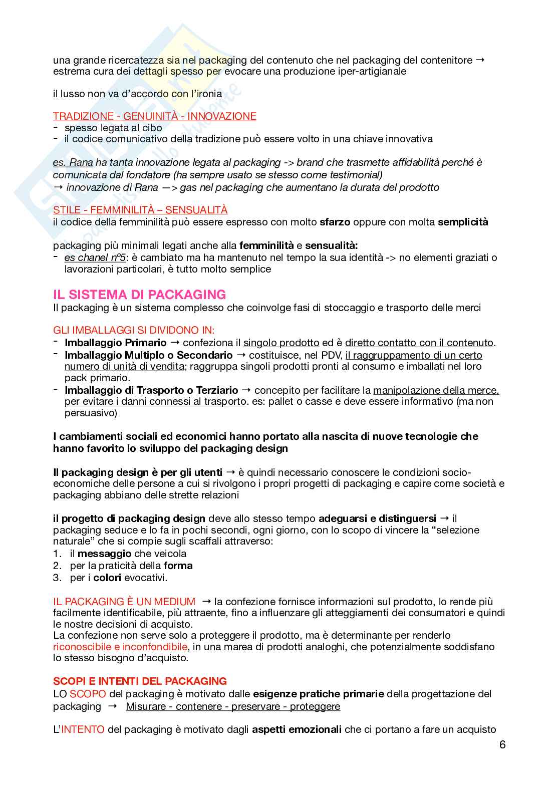 Appunti completi per l'esame di Packaging design  Pag. 6
