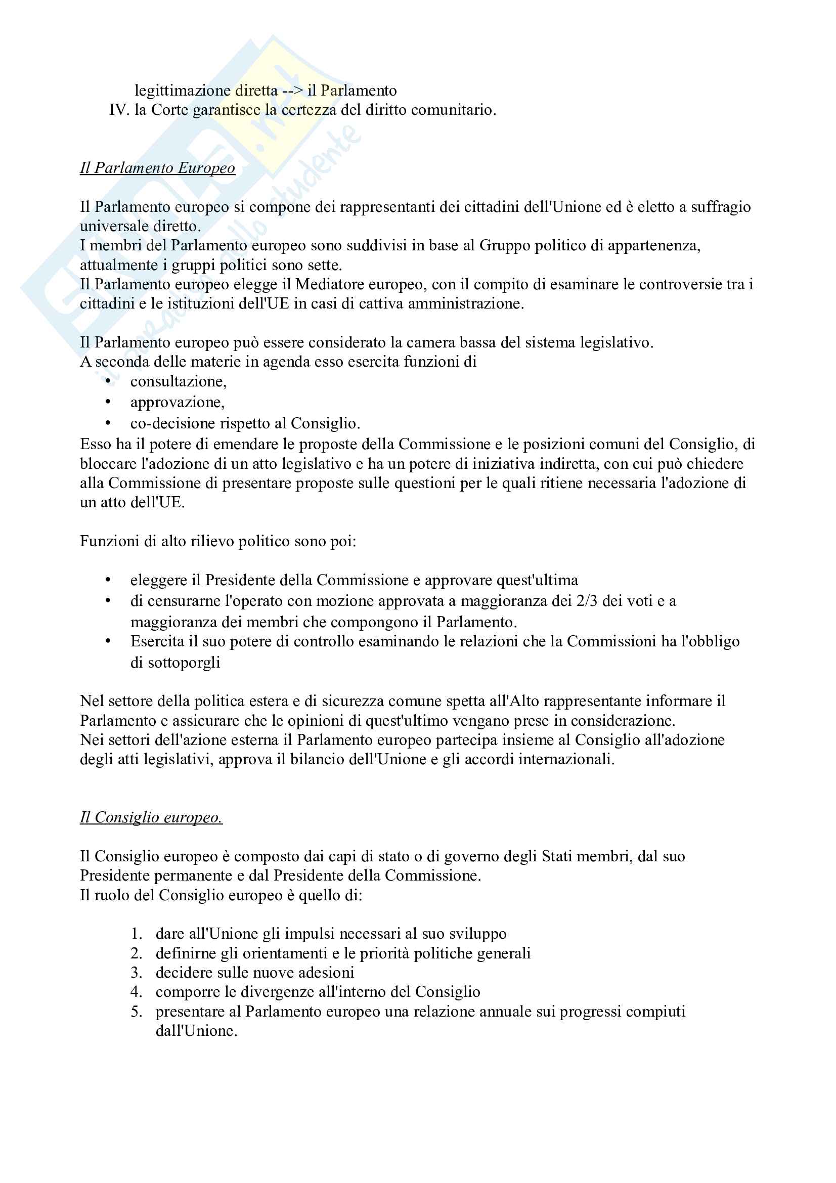 Sintesi sistema politico dell'unione europea Pag. 2