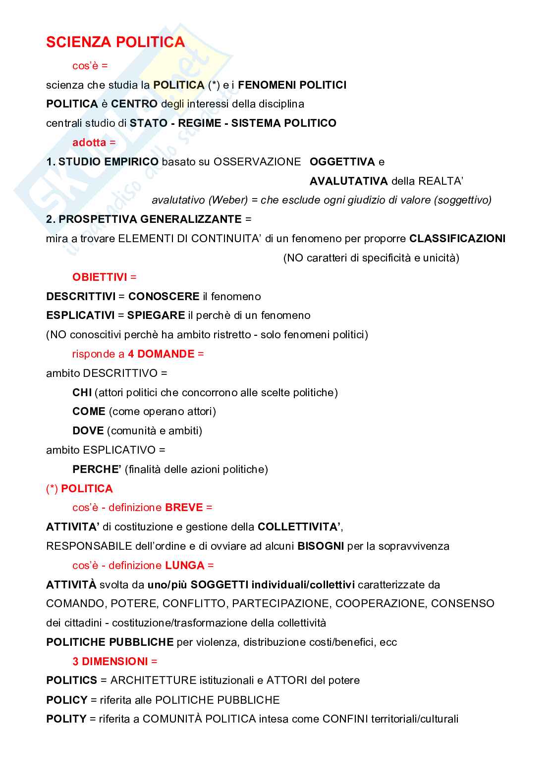 Scienza politica Pag. 1