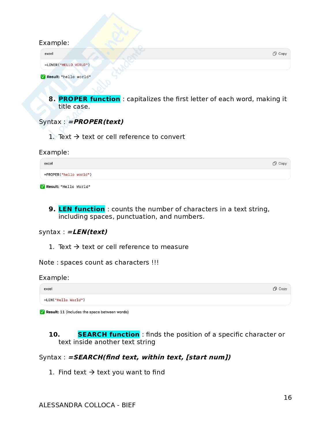 Appunti su Excel Pag. 16