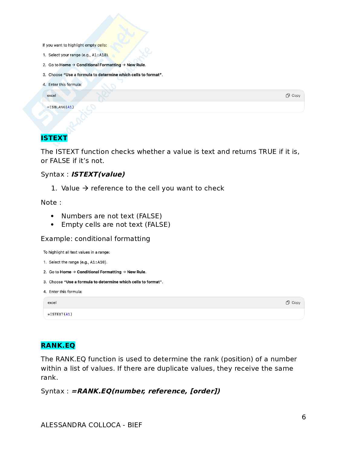 Appunti su Excel Pag. 6